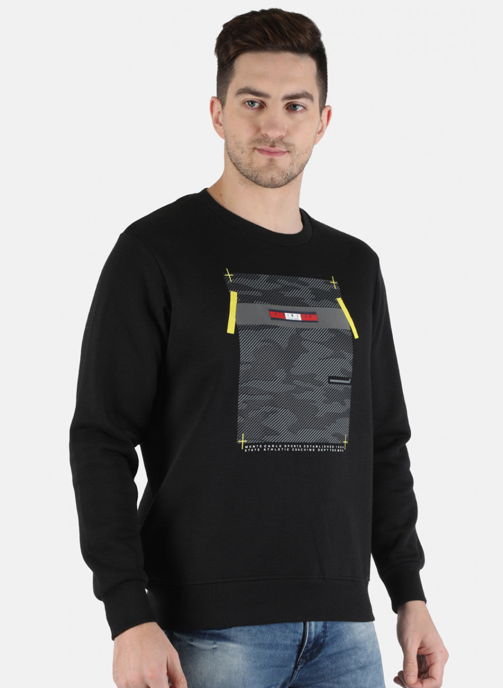 Men Black Printed Sweatshirt