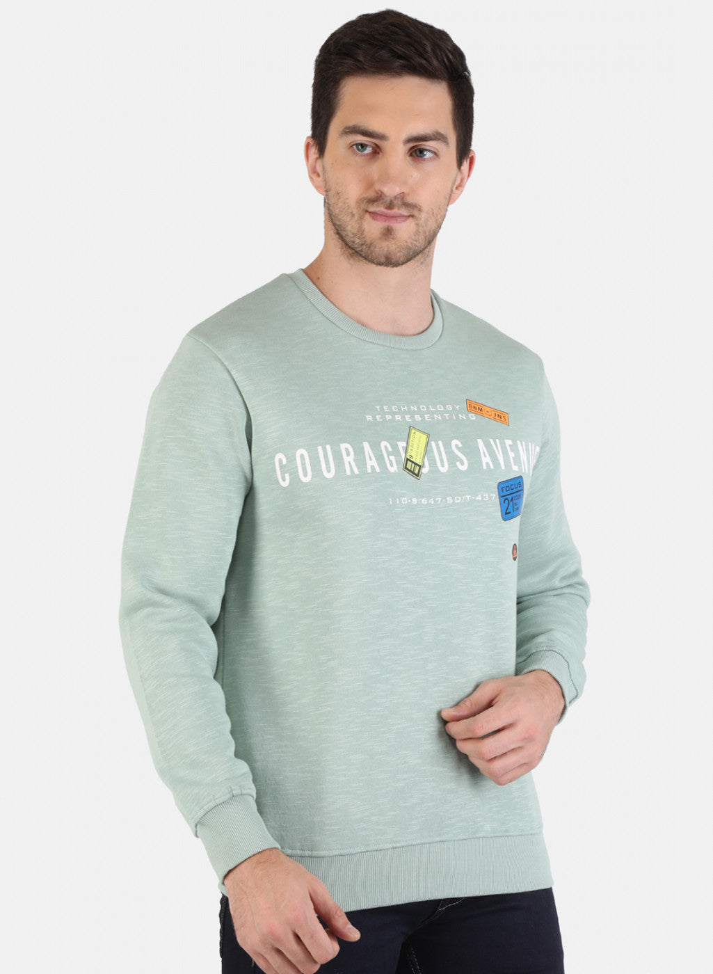 Men Blue Printed Sweatshirt