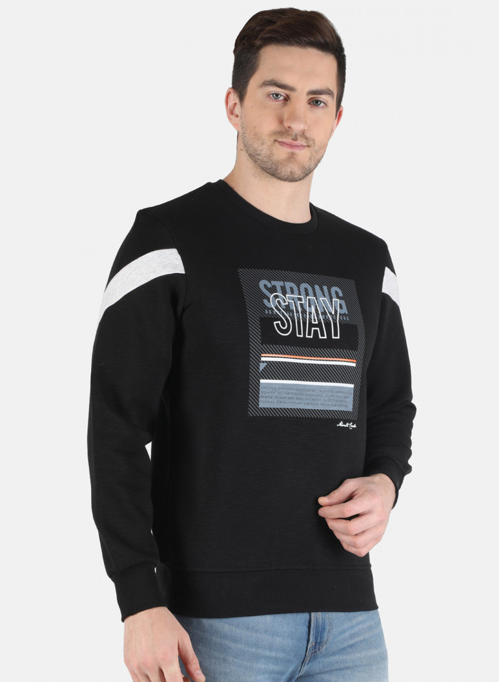 Men Black Printed Sweatshirt