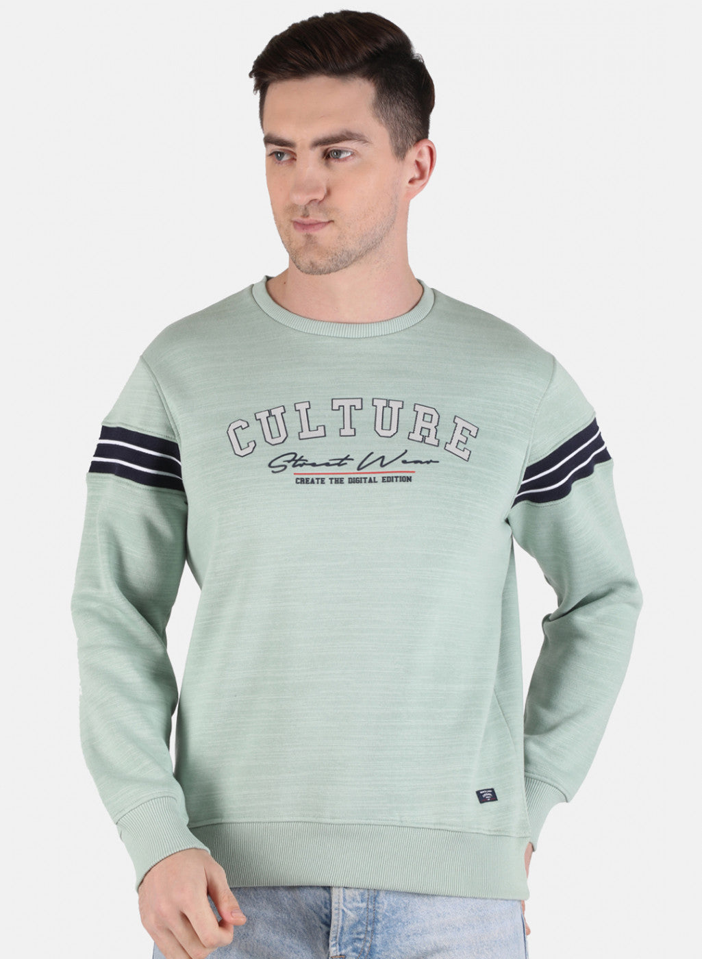 Men Green Printed Sweatshirt