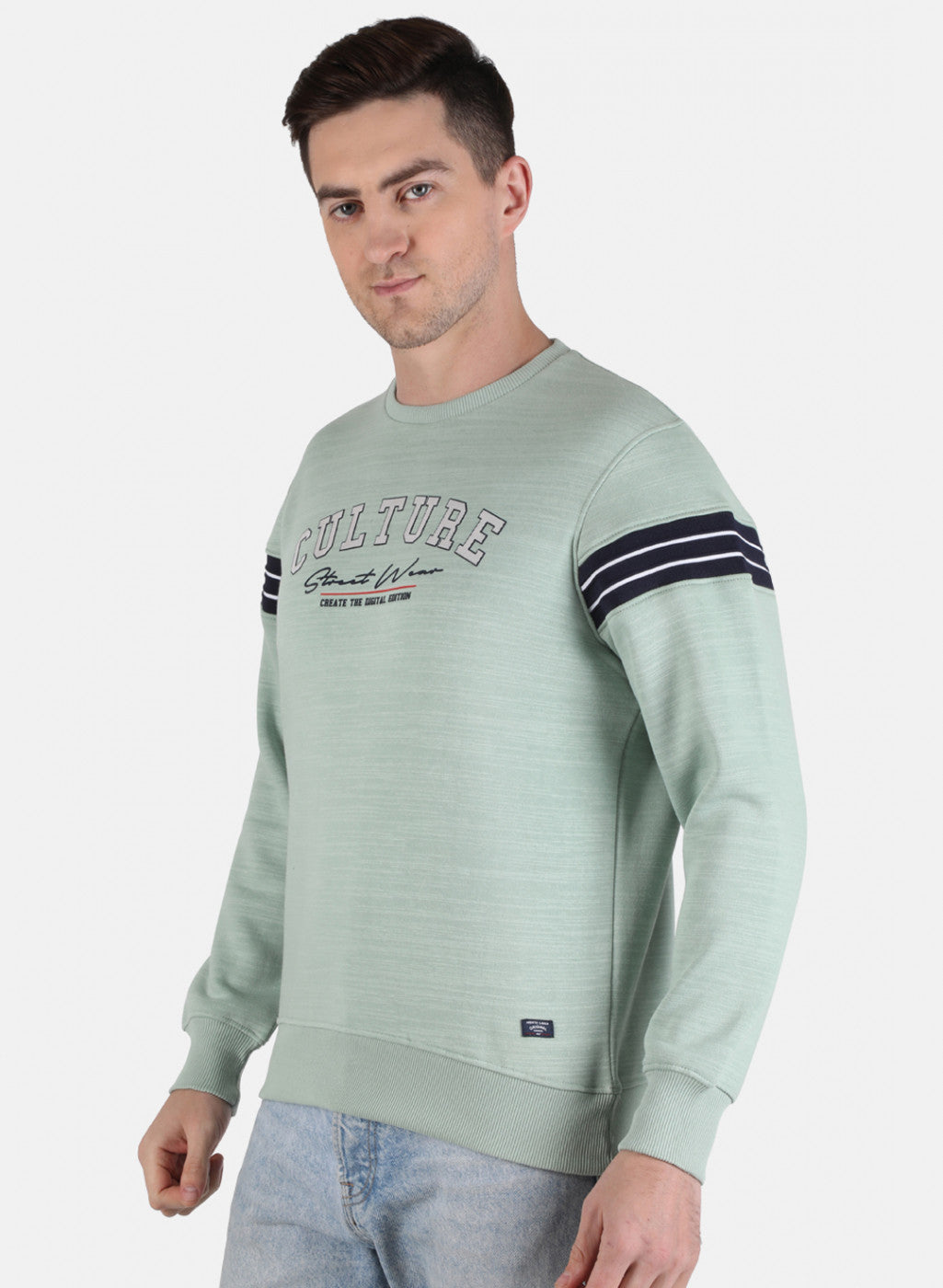 Men Green Printed Sweatshirt