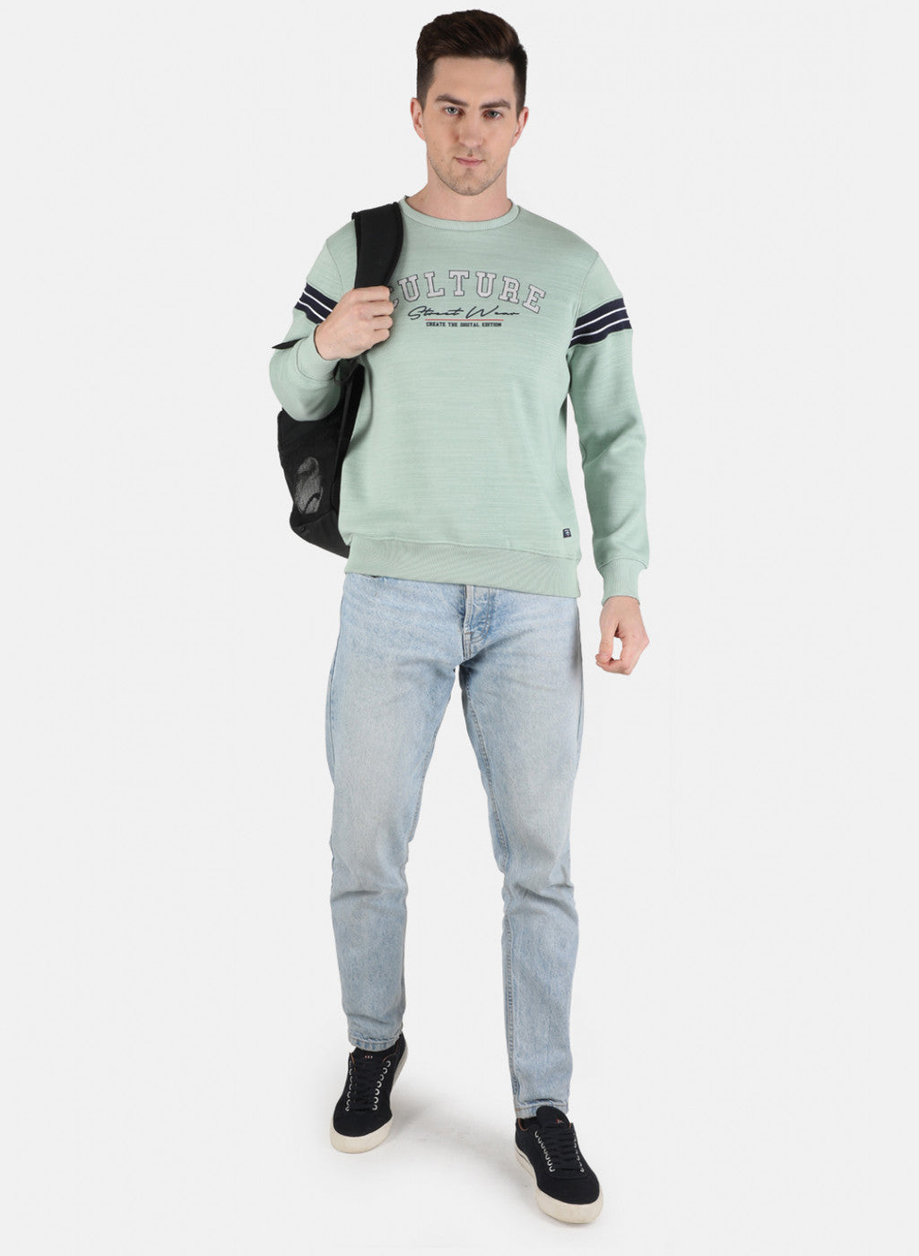 Men Green Printed Sweatshirt