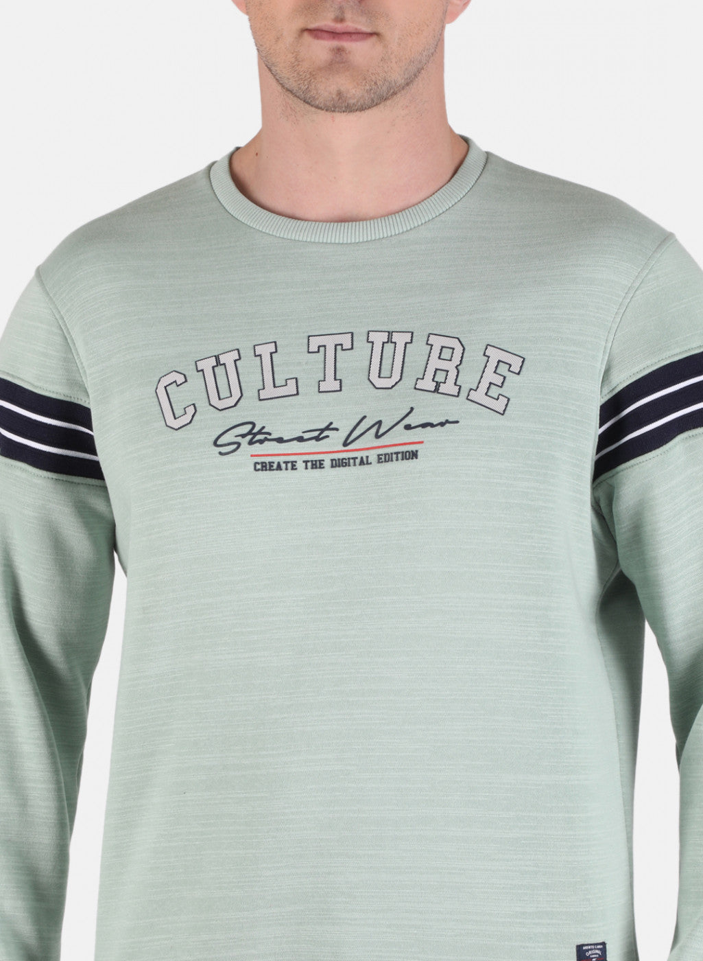 Men Green Printed Sweatshirt