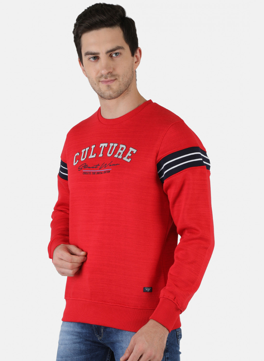 Men Red Printed Sweatshirt