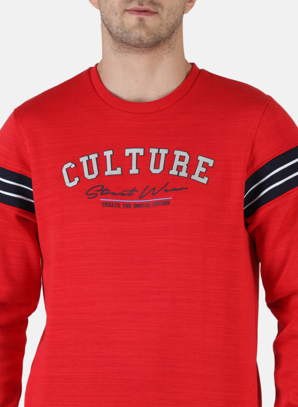 Men Red Printed Sweatshirt