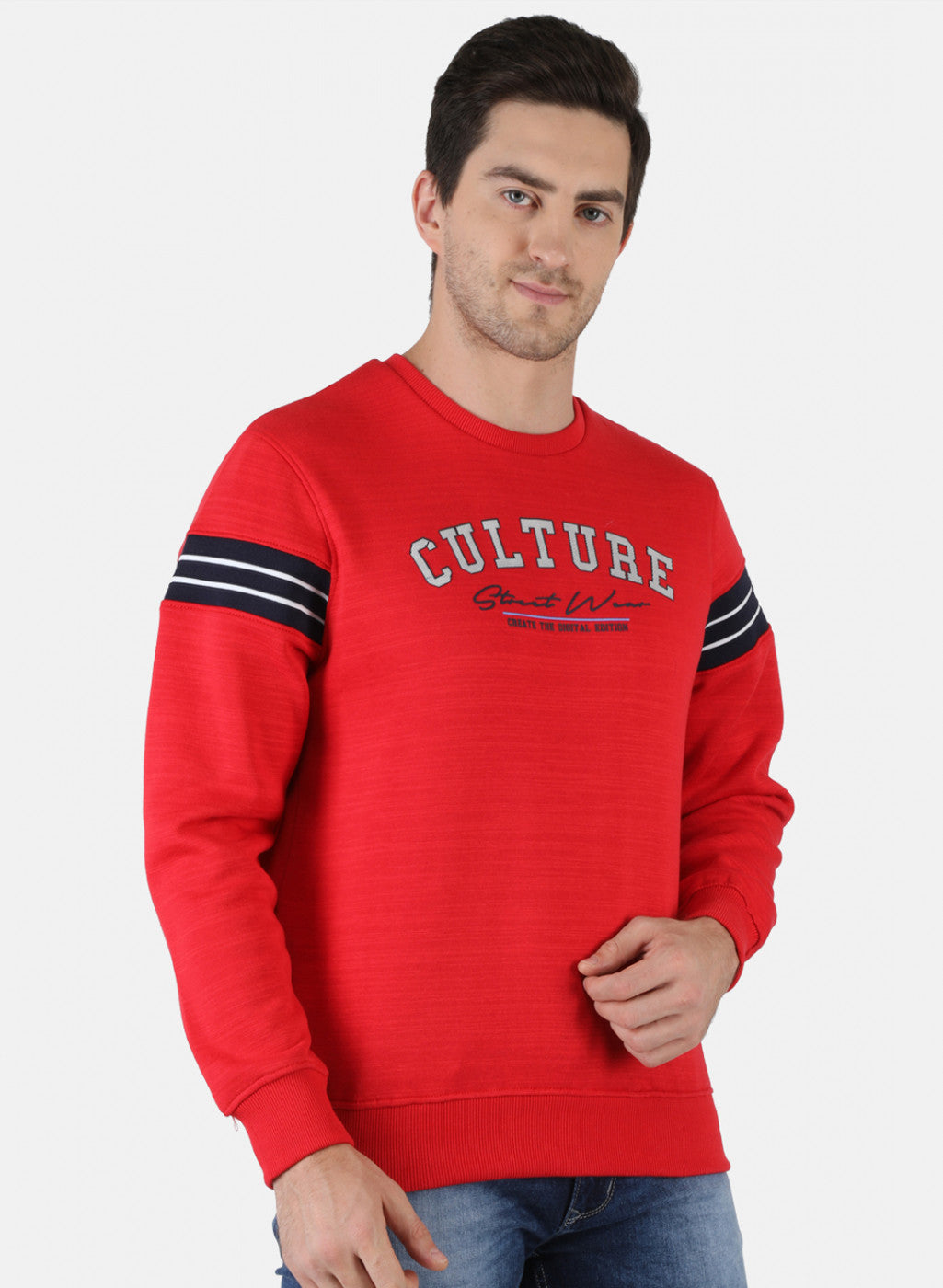 Men Red Printed Sweatshirt