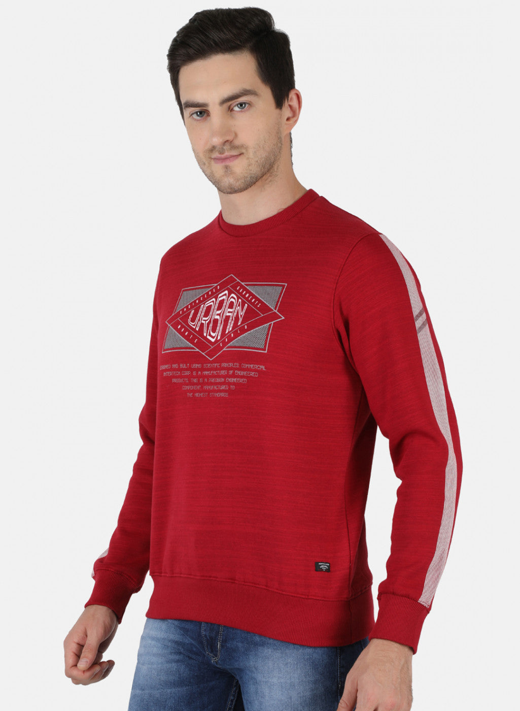 Men Maroon Printed Sweatshirt