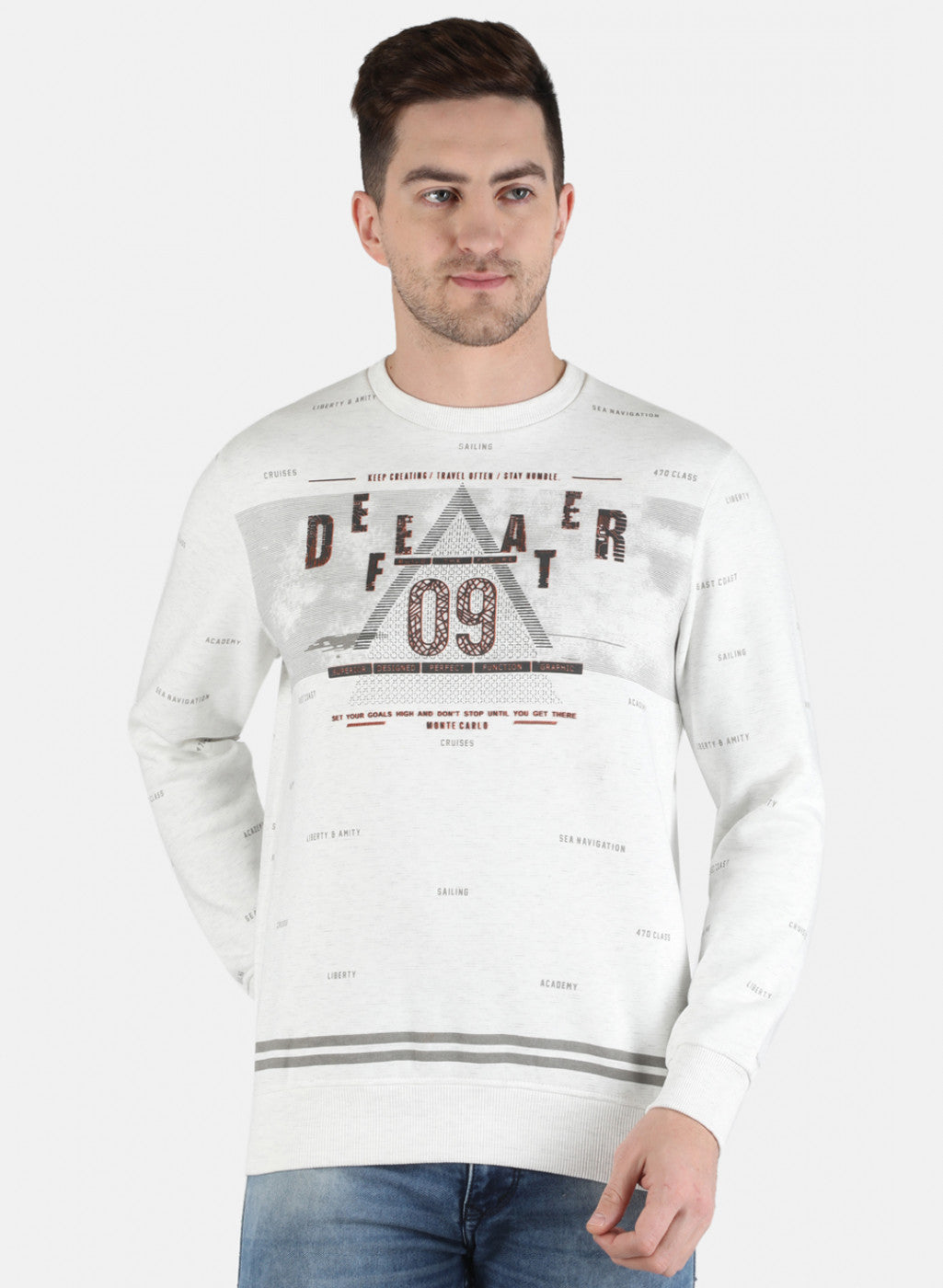 Men Grey Printed Sweatshirt