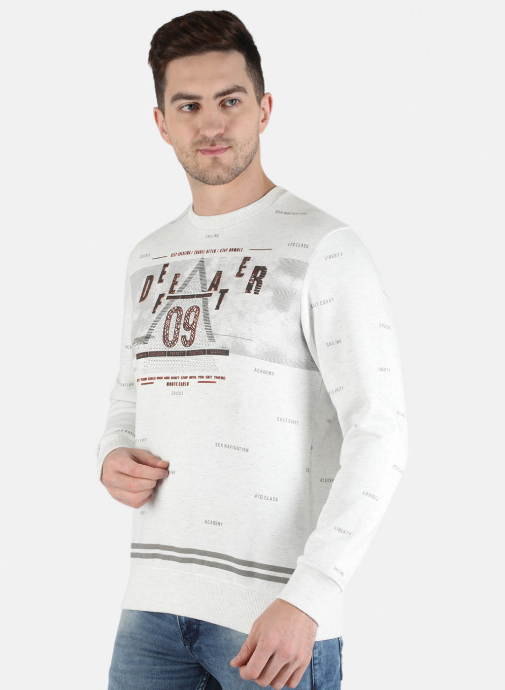 Men Grey Printed Sweatshirt