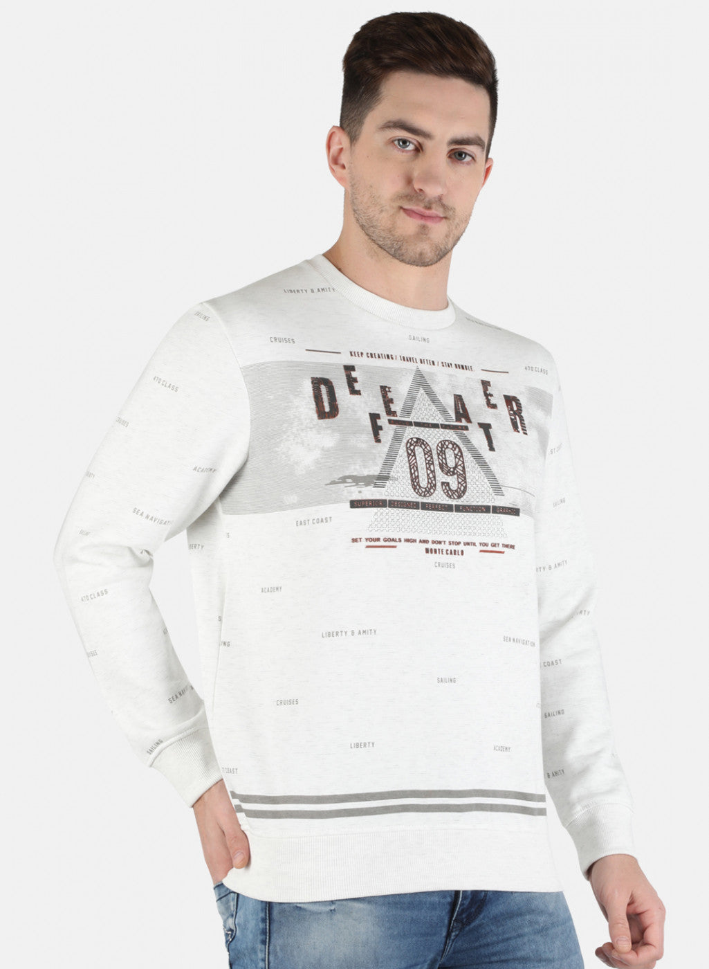 Men Grey Printed Sweatshirt