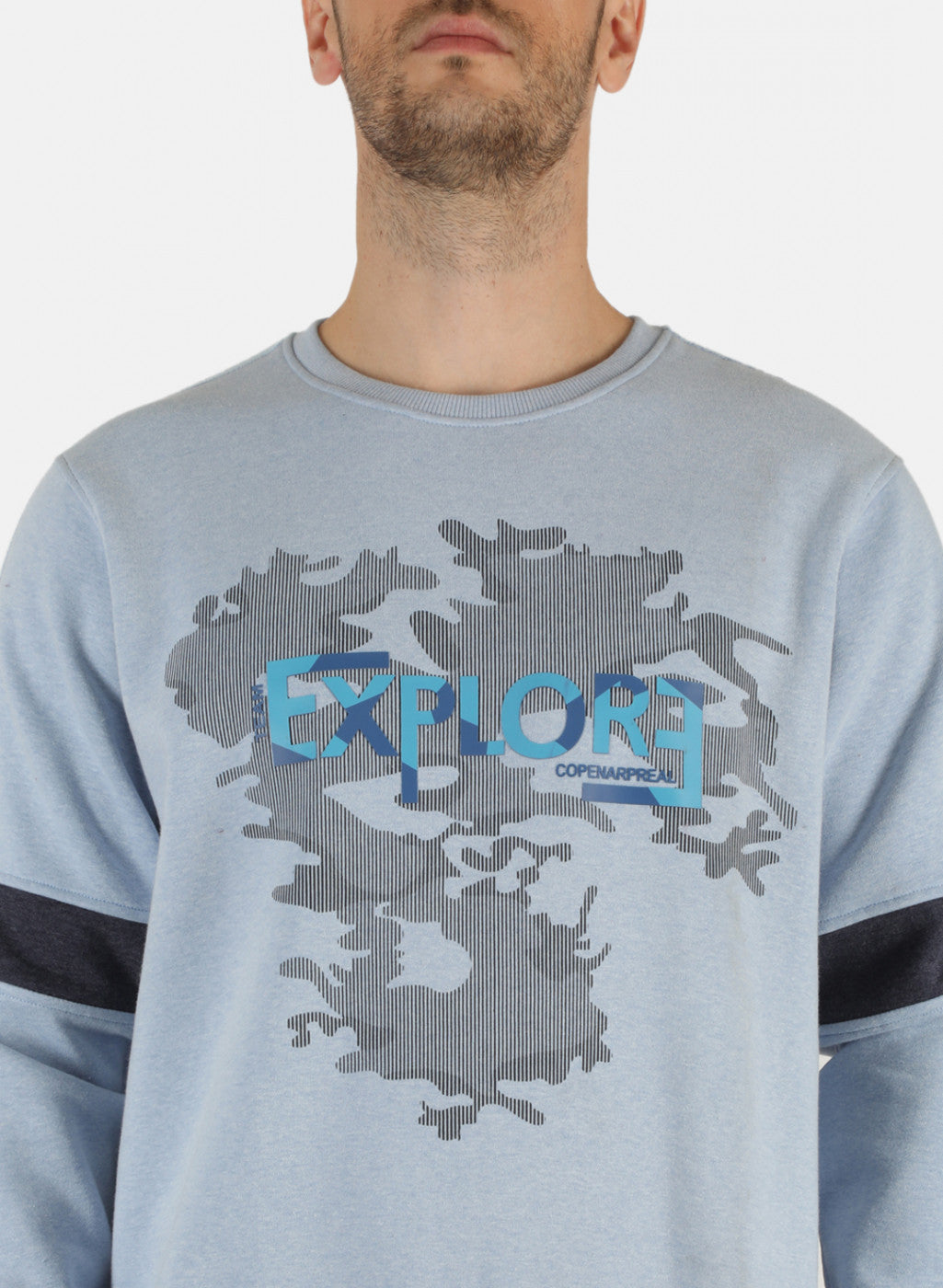 Men Blue Printed Sweatshirt