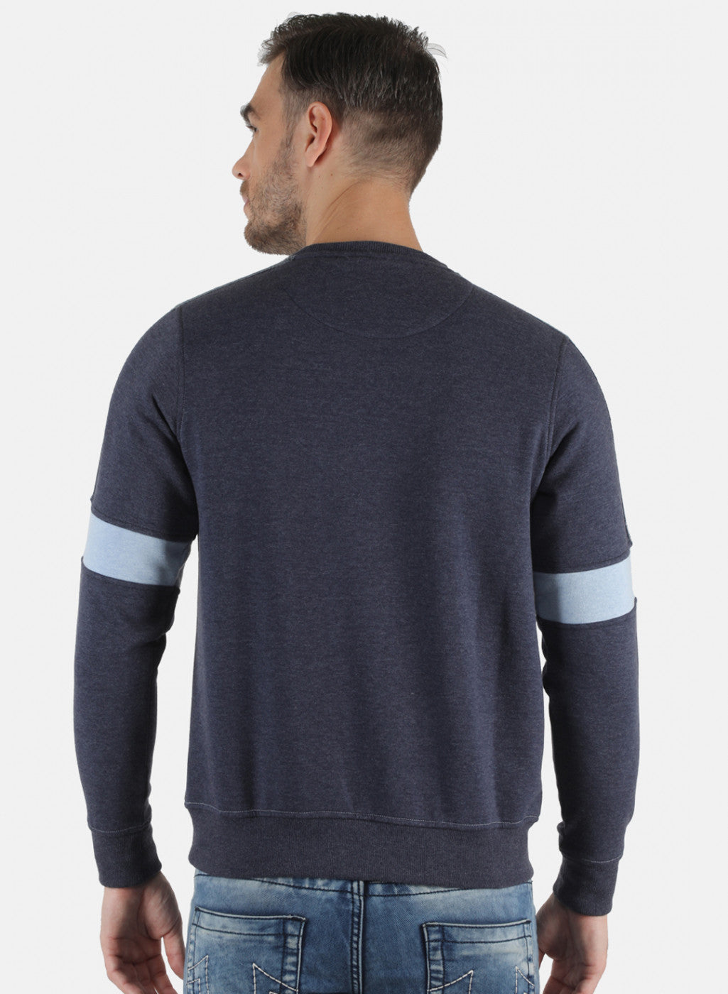 Men NAvy Blue Printed Sweatshirt