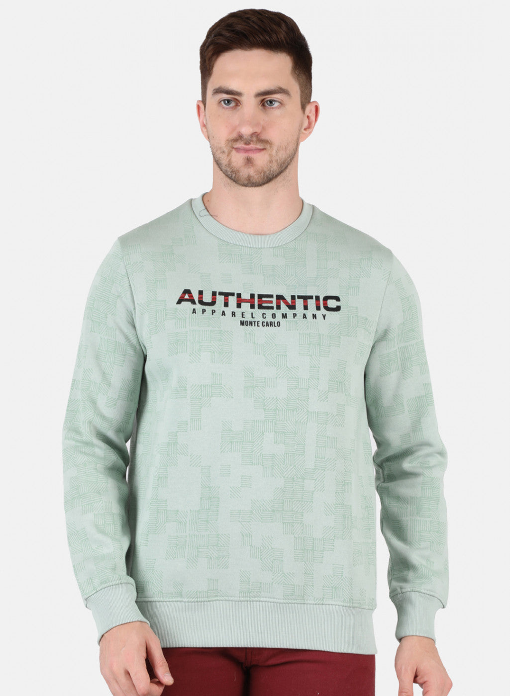 Men Green Printed Sweatshirt