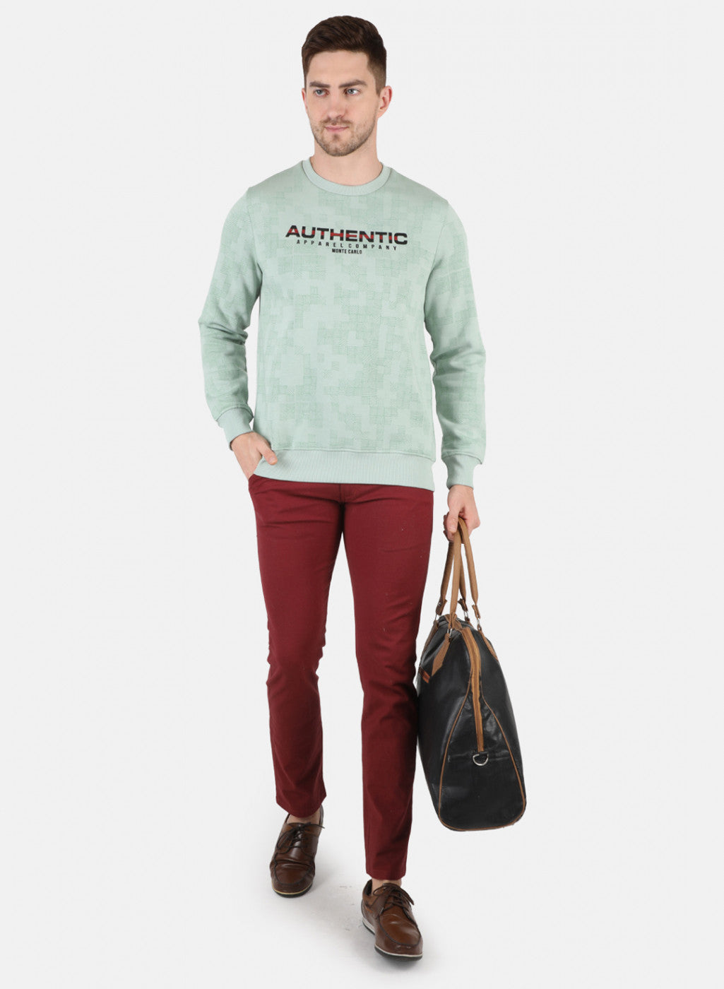 Men Green Printed Sweatshirt