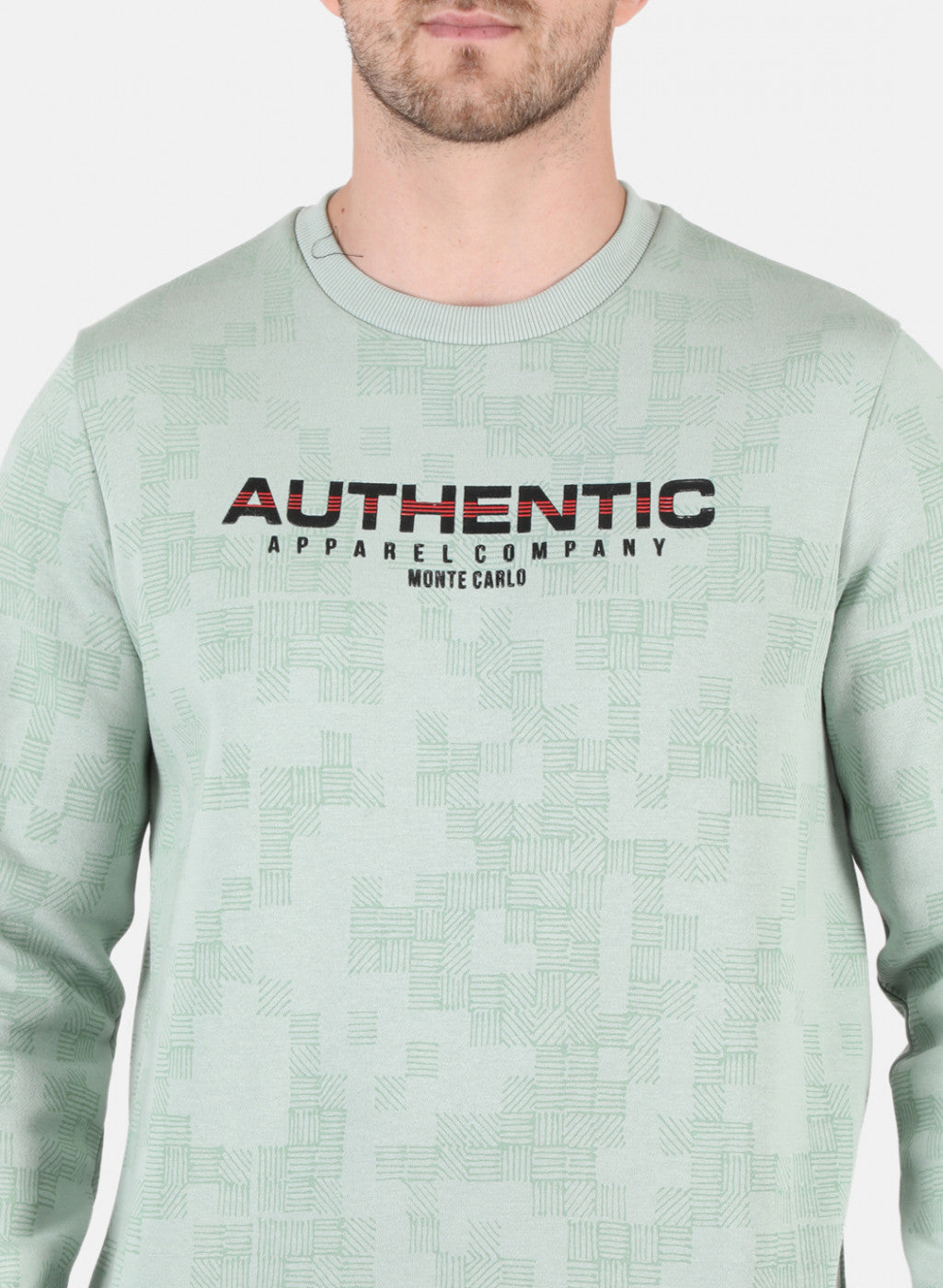 Men Green Printed Sweatshirt