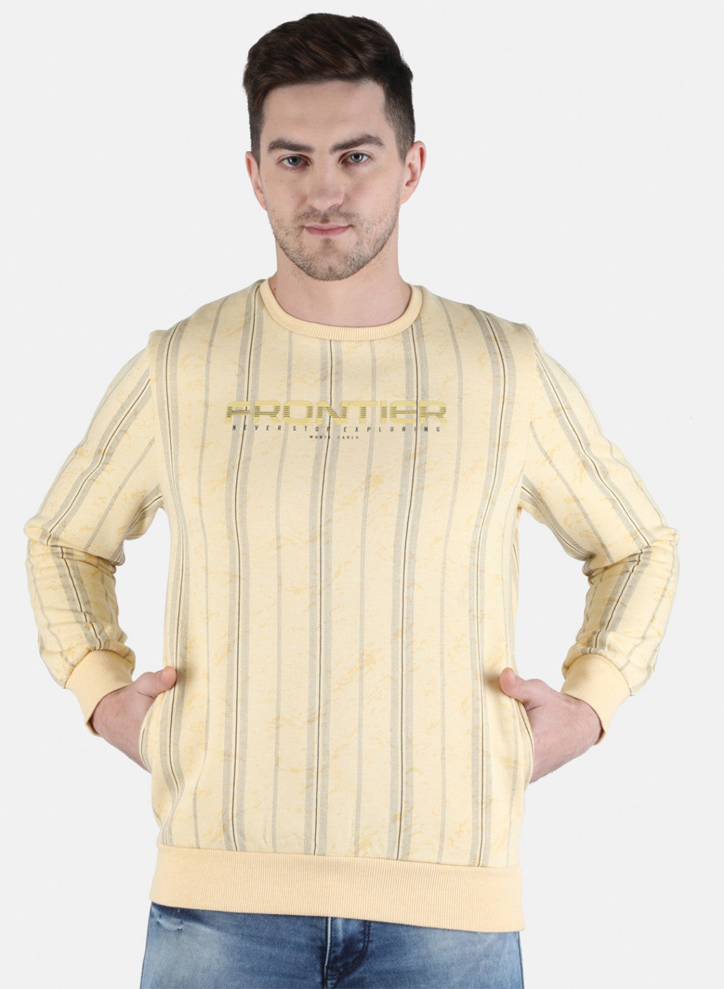 Men Yellow Printed Sweatshirt