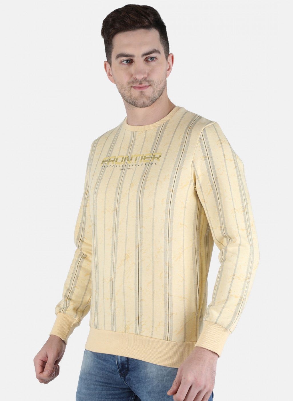 Men Yellow Printed Sweatshirt