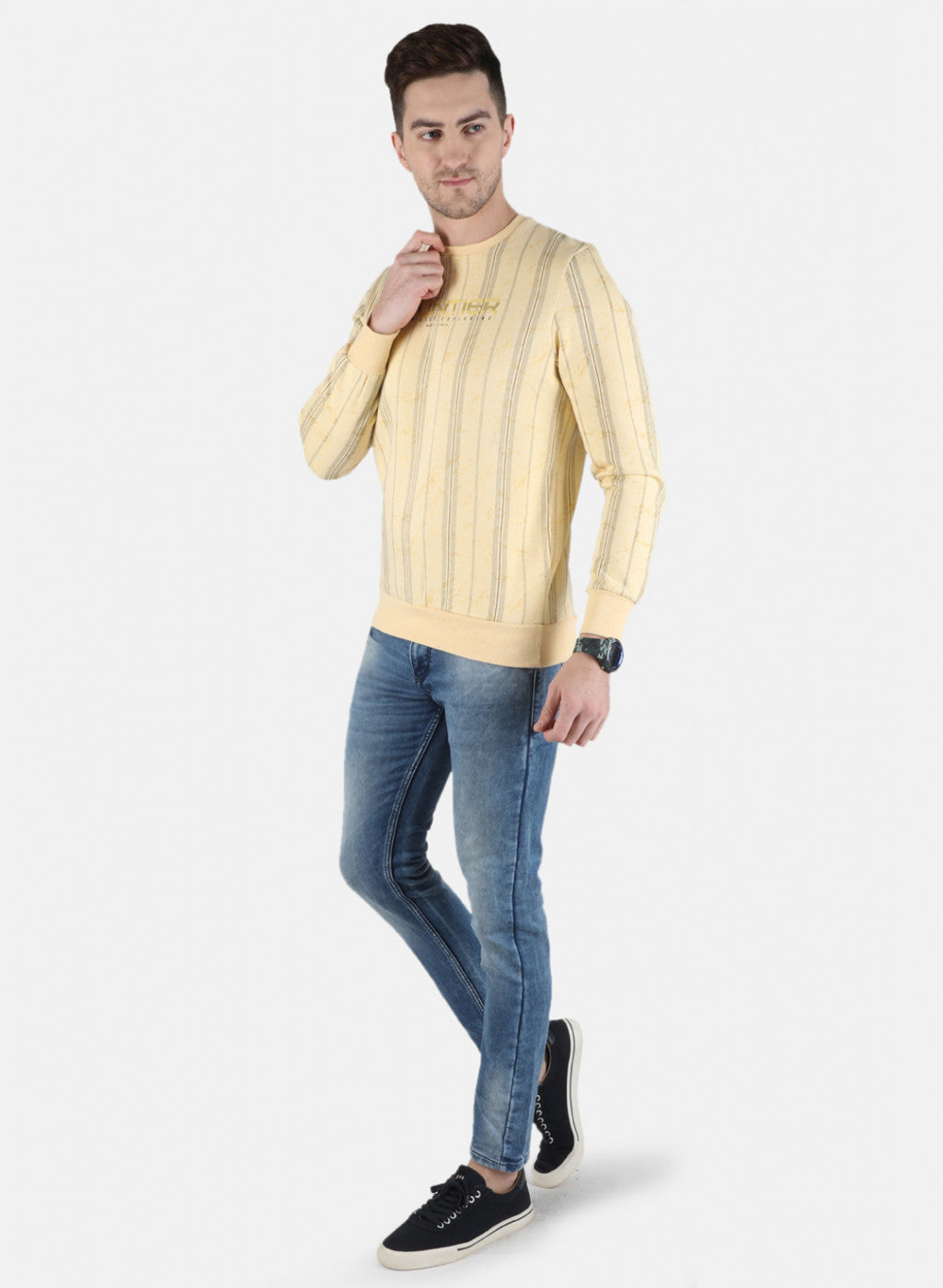 Men Yellow Printed Sweatshirt