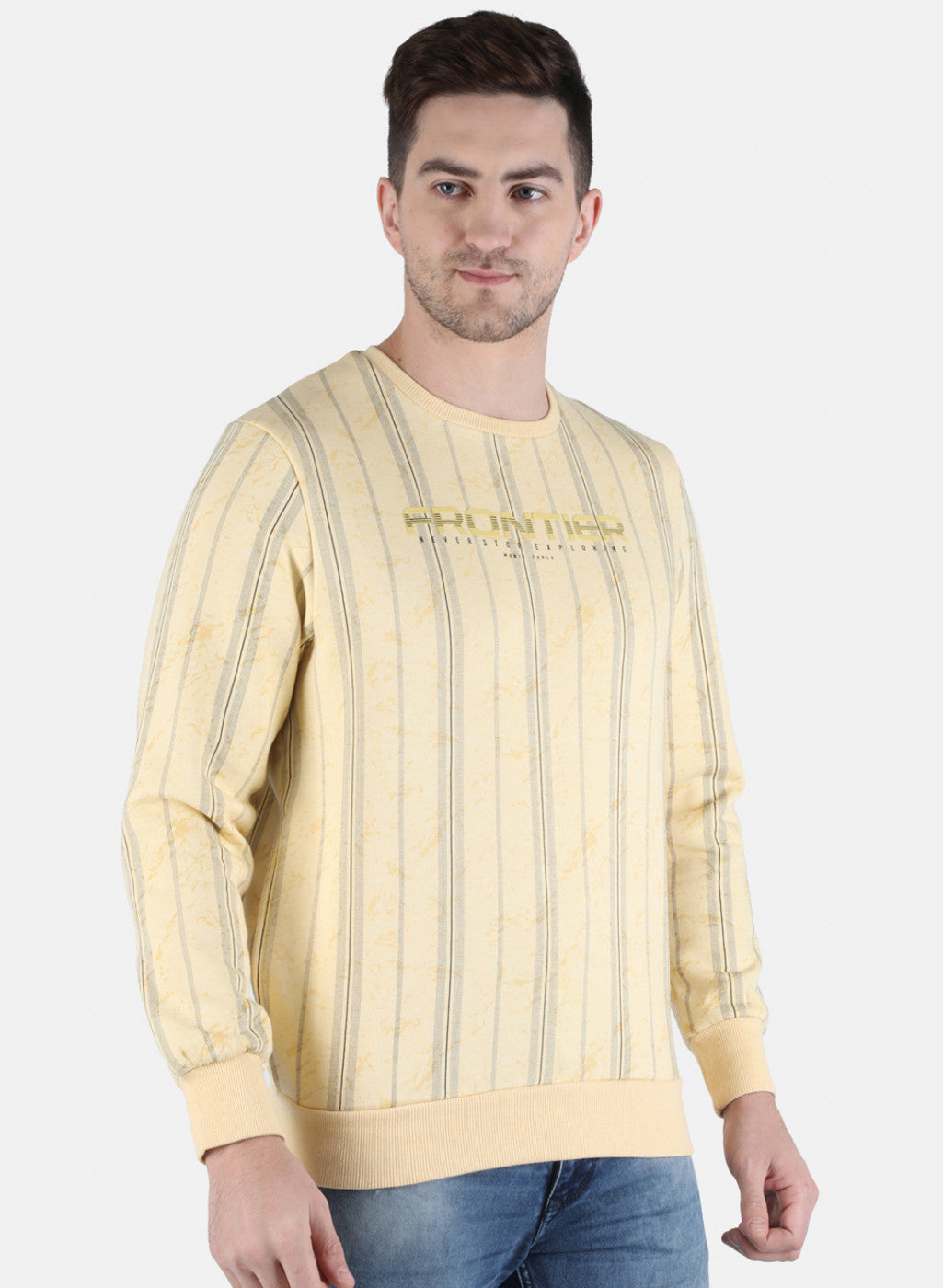 Men Yellow Printed Sweatshirt