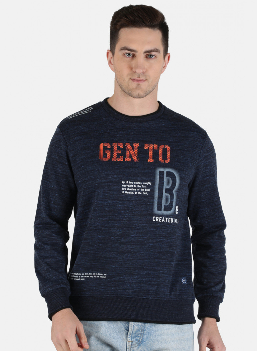 Men Blue Printed Sweatshirt