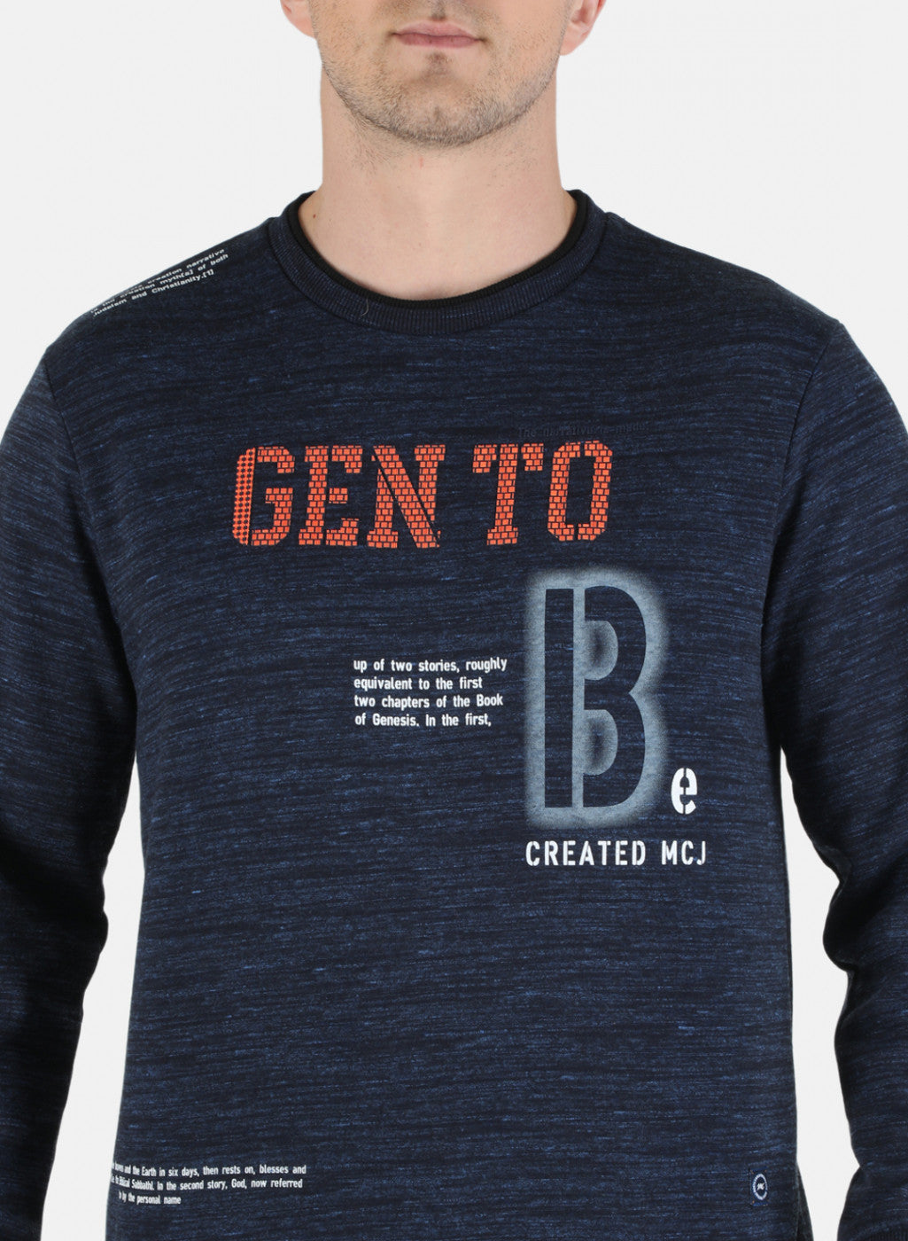 Men Blue Printed Sweatshirt