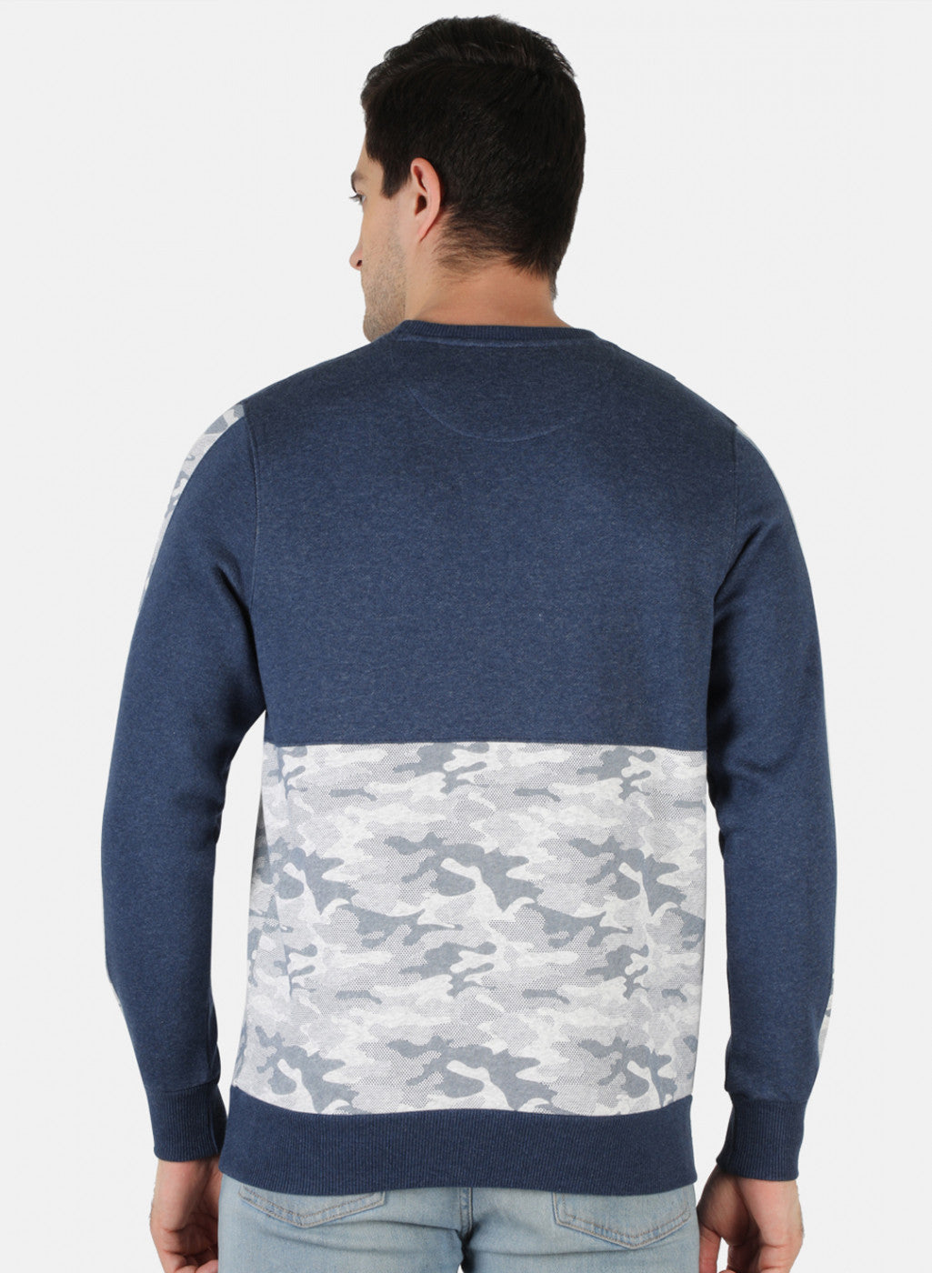 Men NAvy Blue Printed Sweatshirt