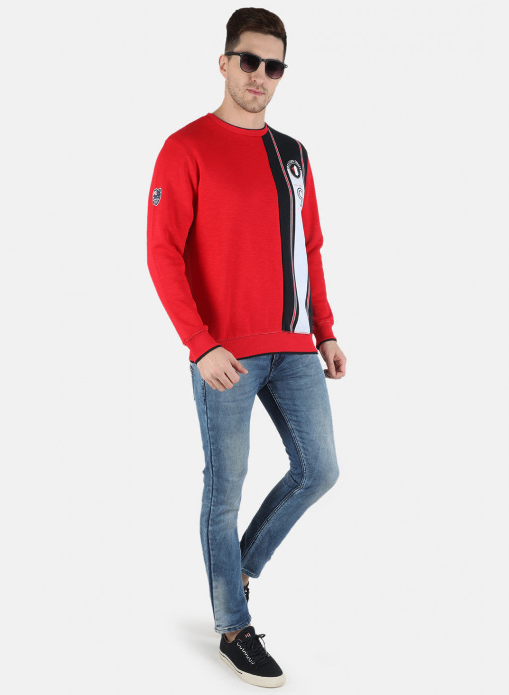 Men Red Printed Sweatshirt