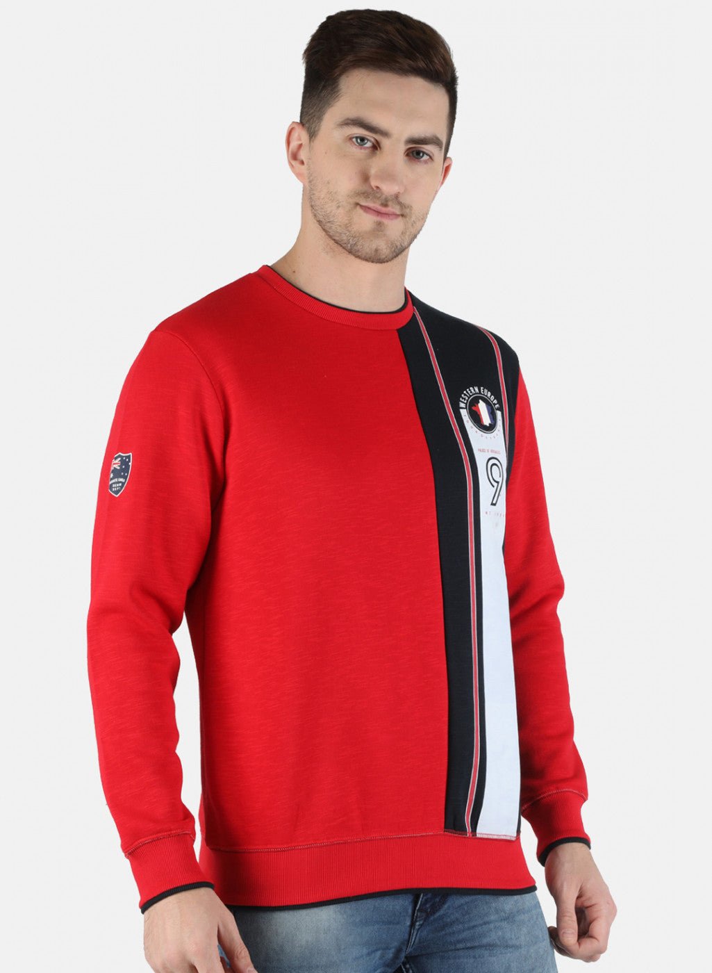 Men Red Printed Sweatshirt