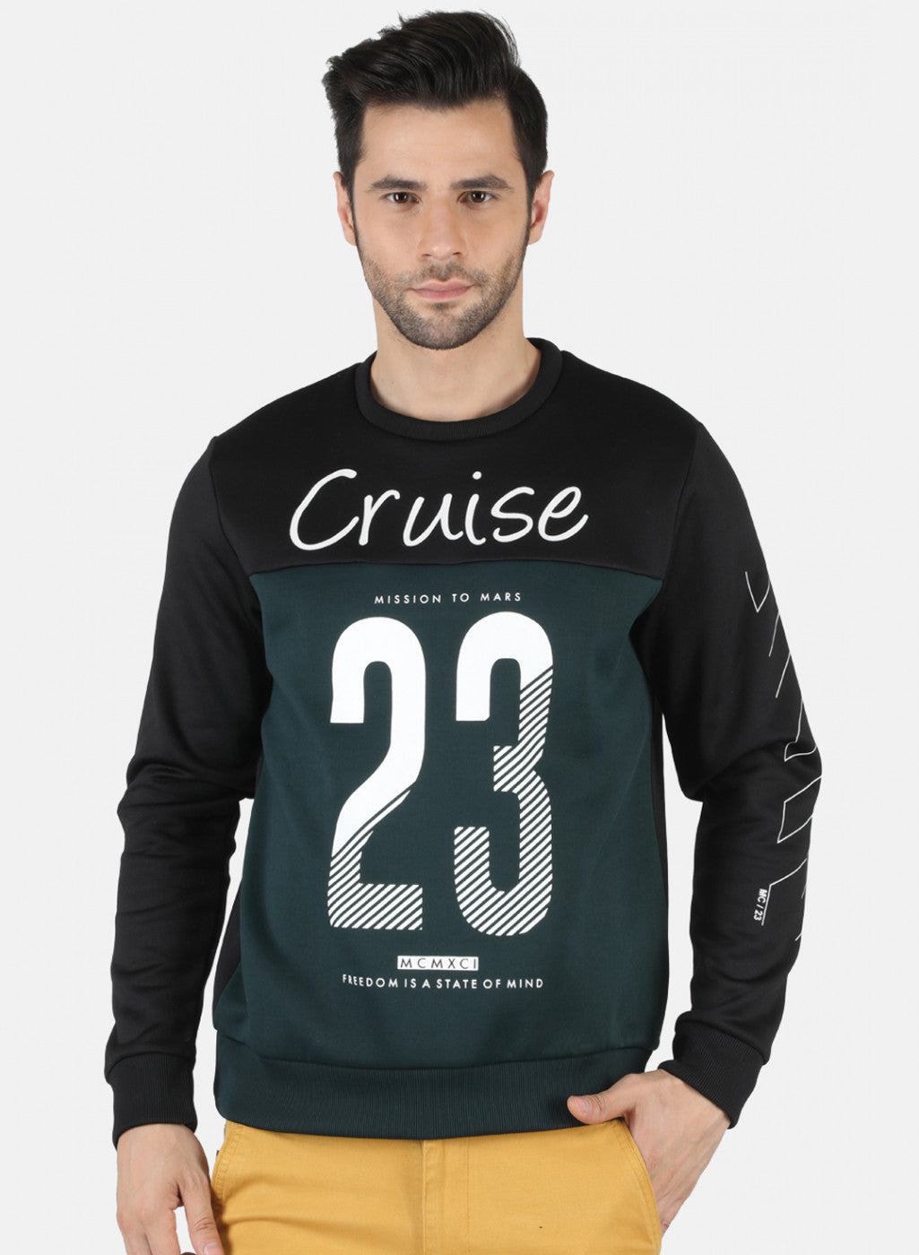 Men Black Printed Sweatshirt