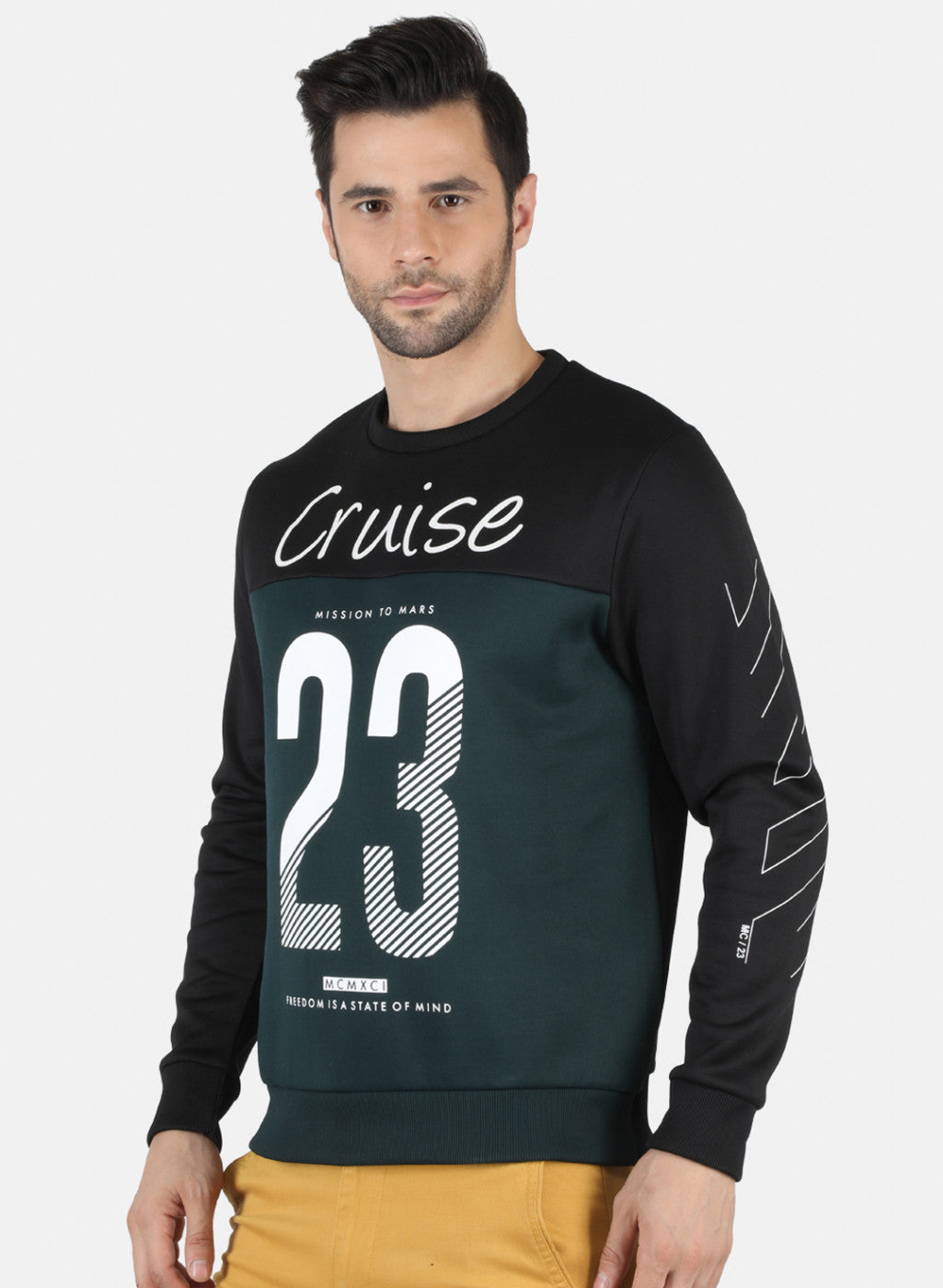 Men Black Printed Sweatshirt