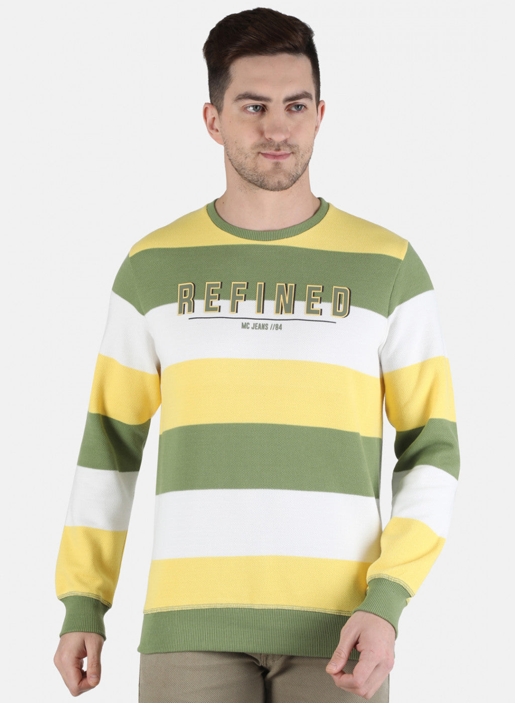 Men Yellow Printed Sweatshirt