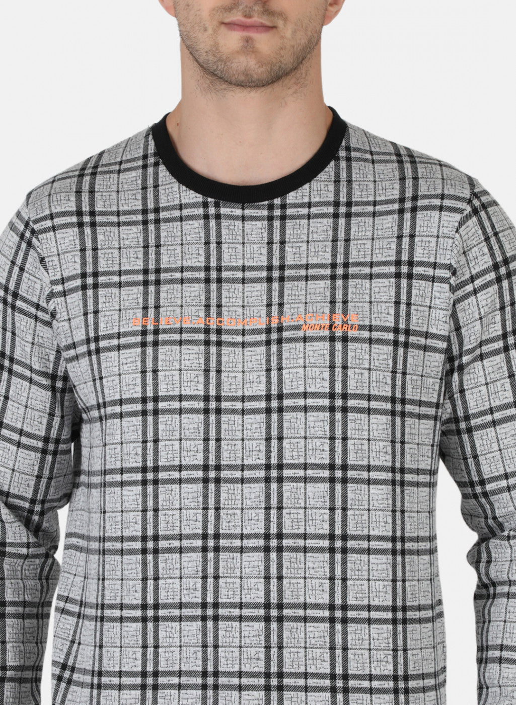 Men Grey Jaquard Sweatshirt