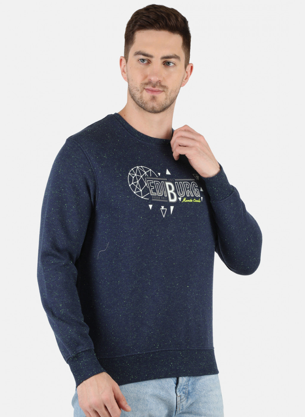 Men Blue Printed Sweatshirt