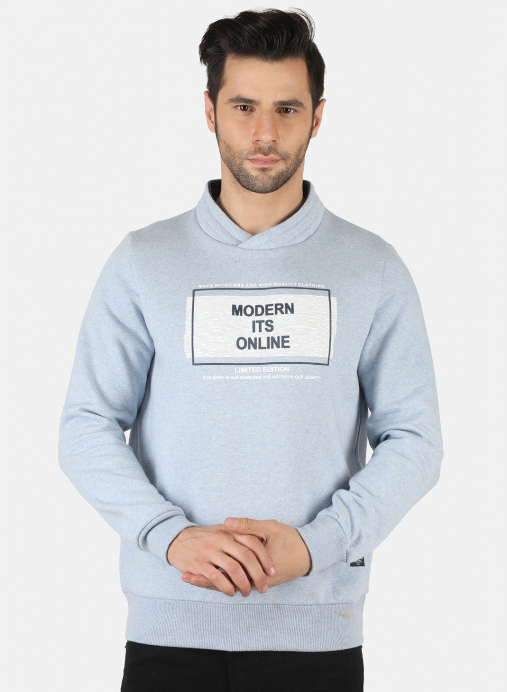 Men Blue Printed Sweatshirt