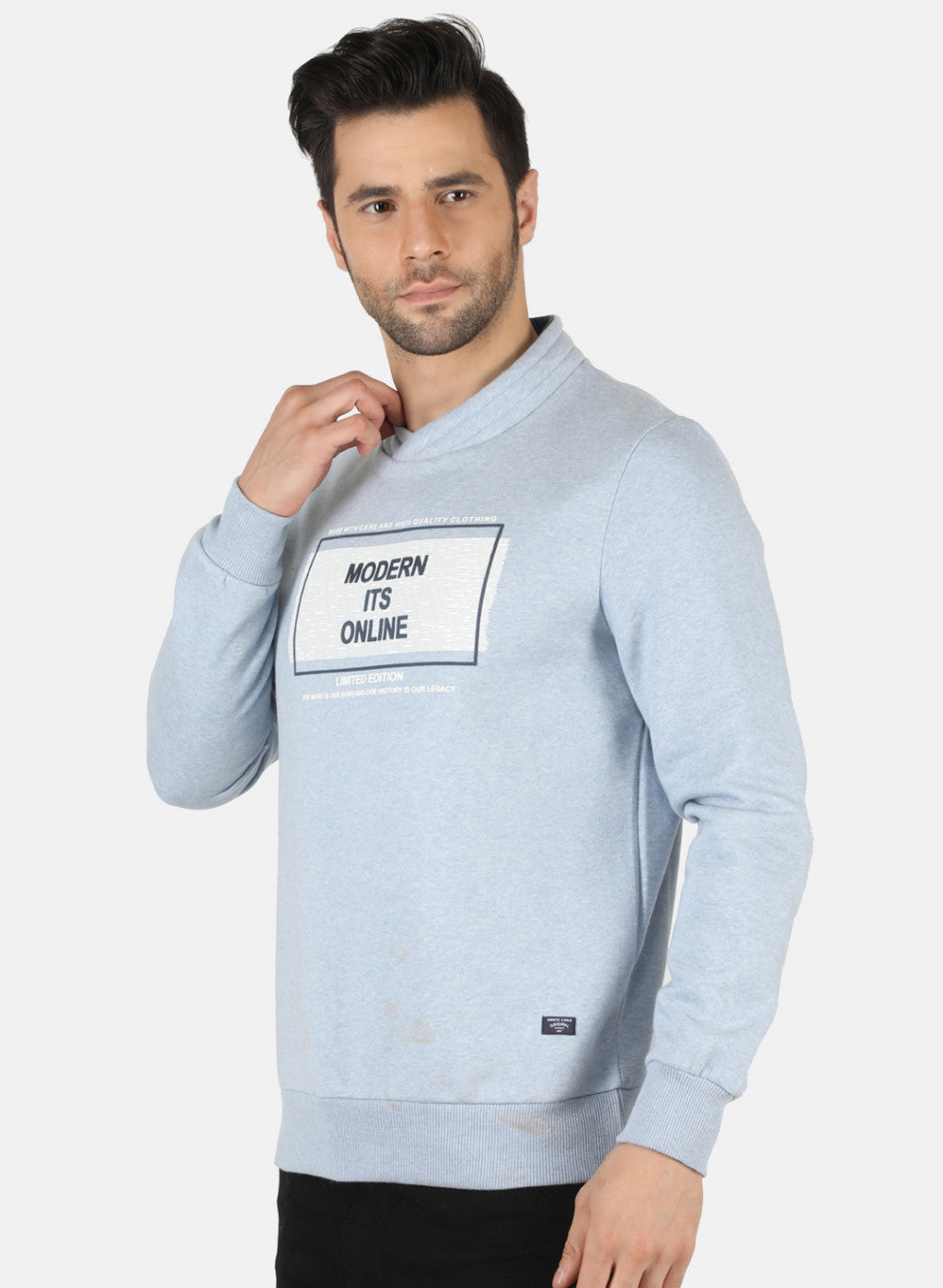 Men Blue Printed Sweatshirt