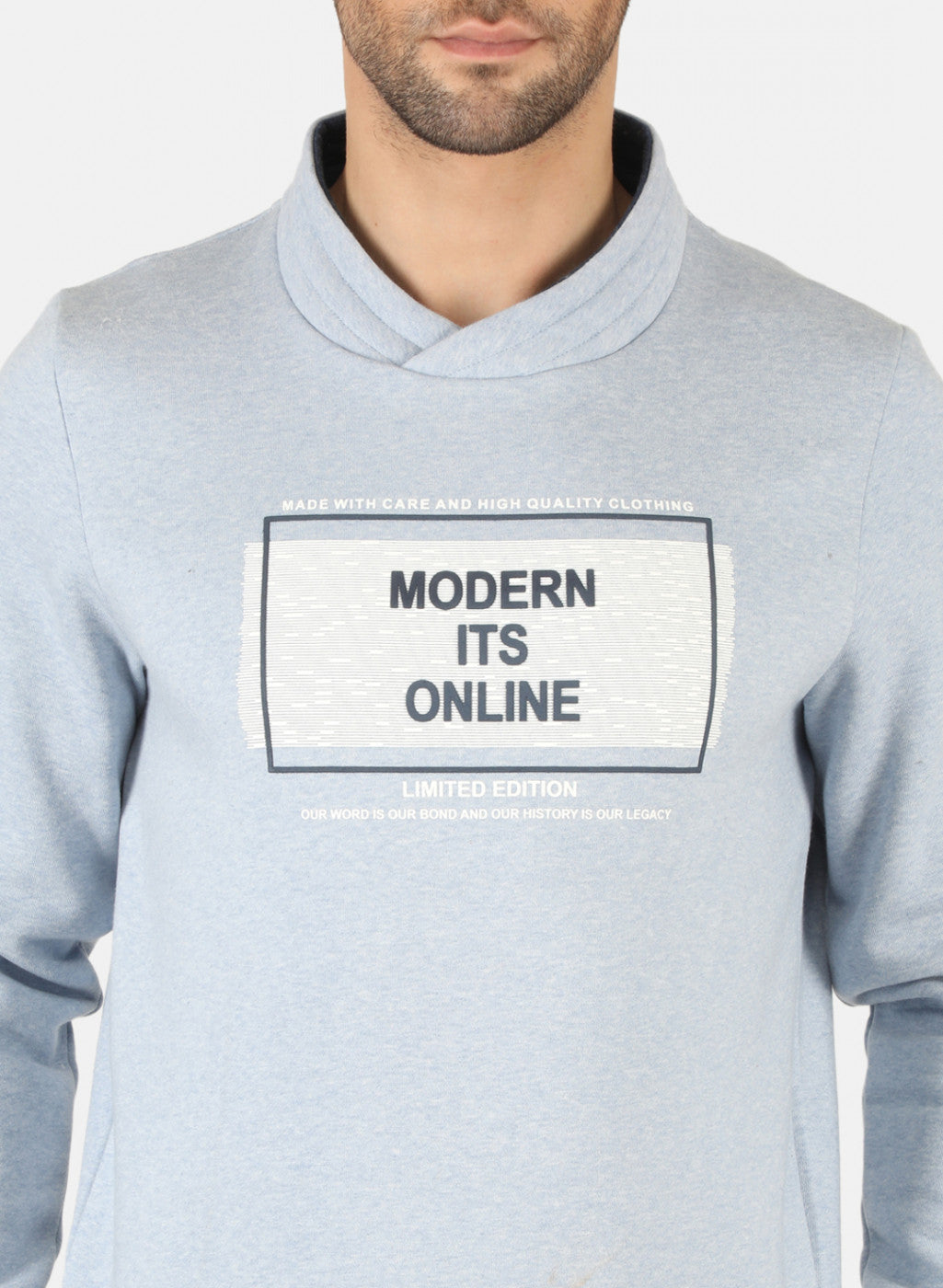 Men Blue Printed Sweatshirt