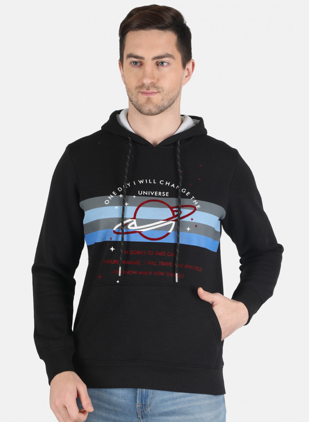 Men Black Printed Sweatshirt