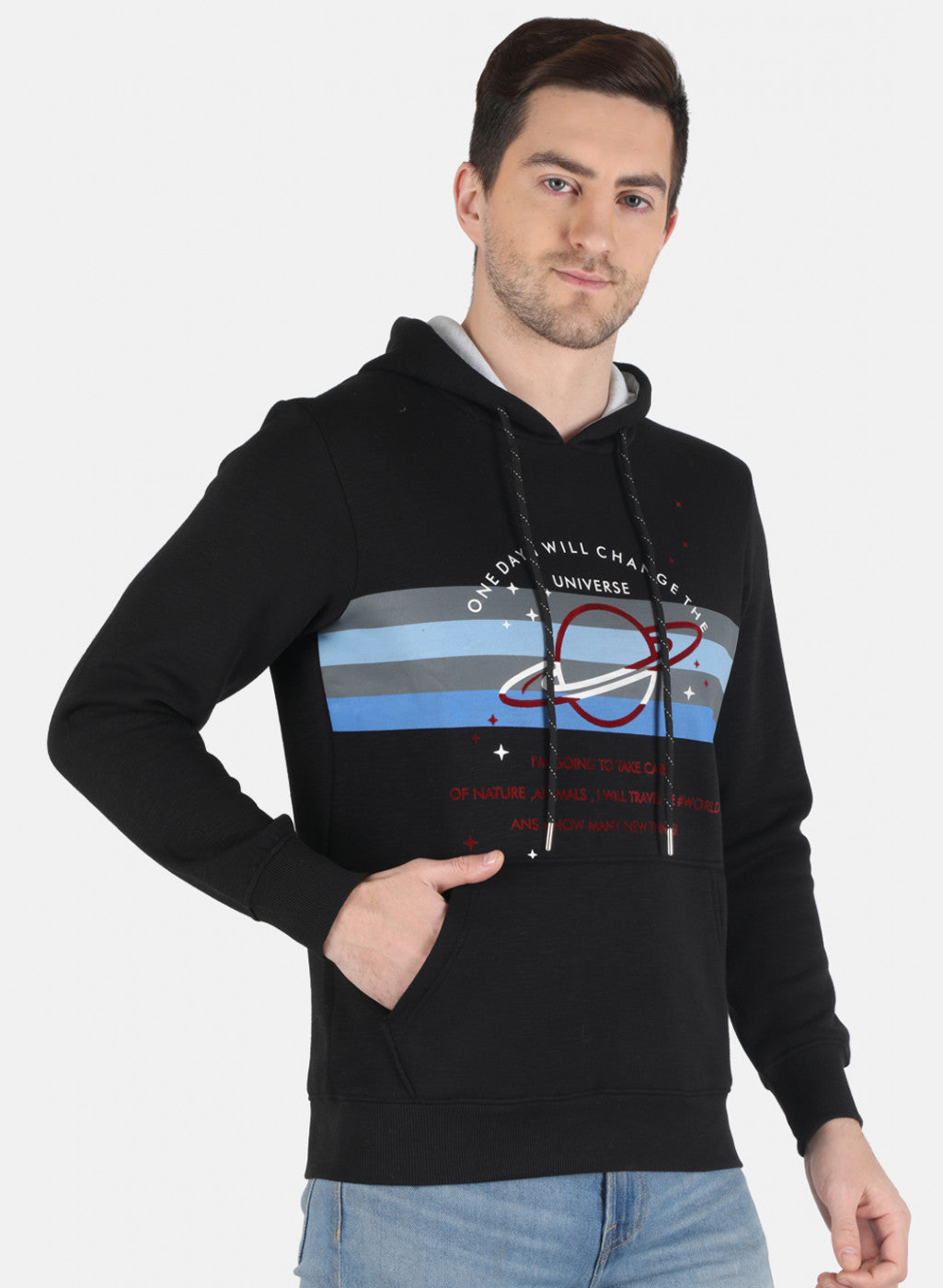 Men Black Printed Sweatshirt