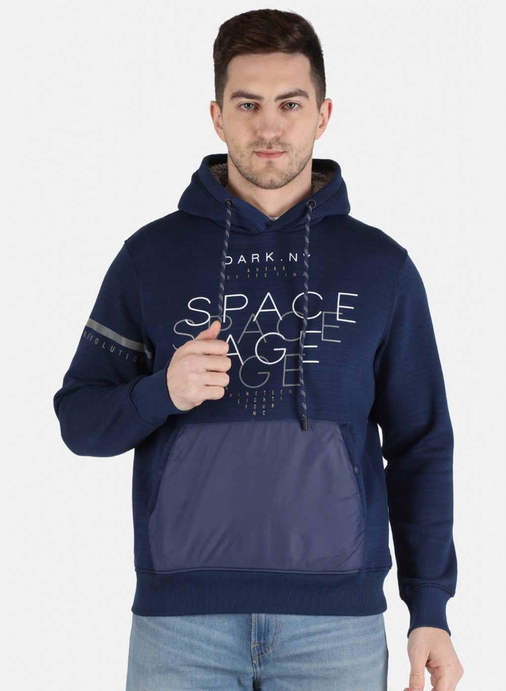 Men Blue Printed Sweatshirt