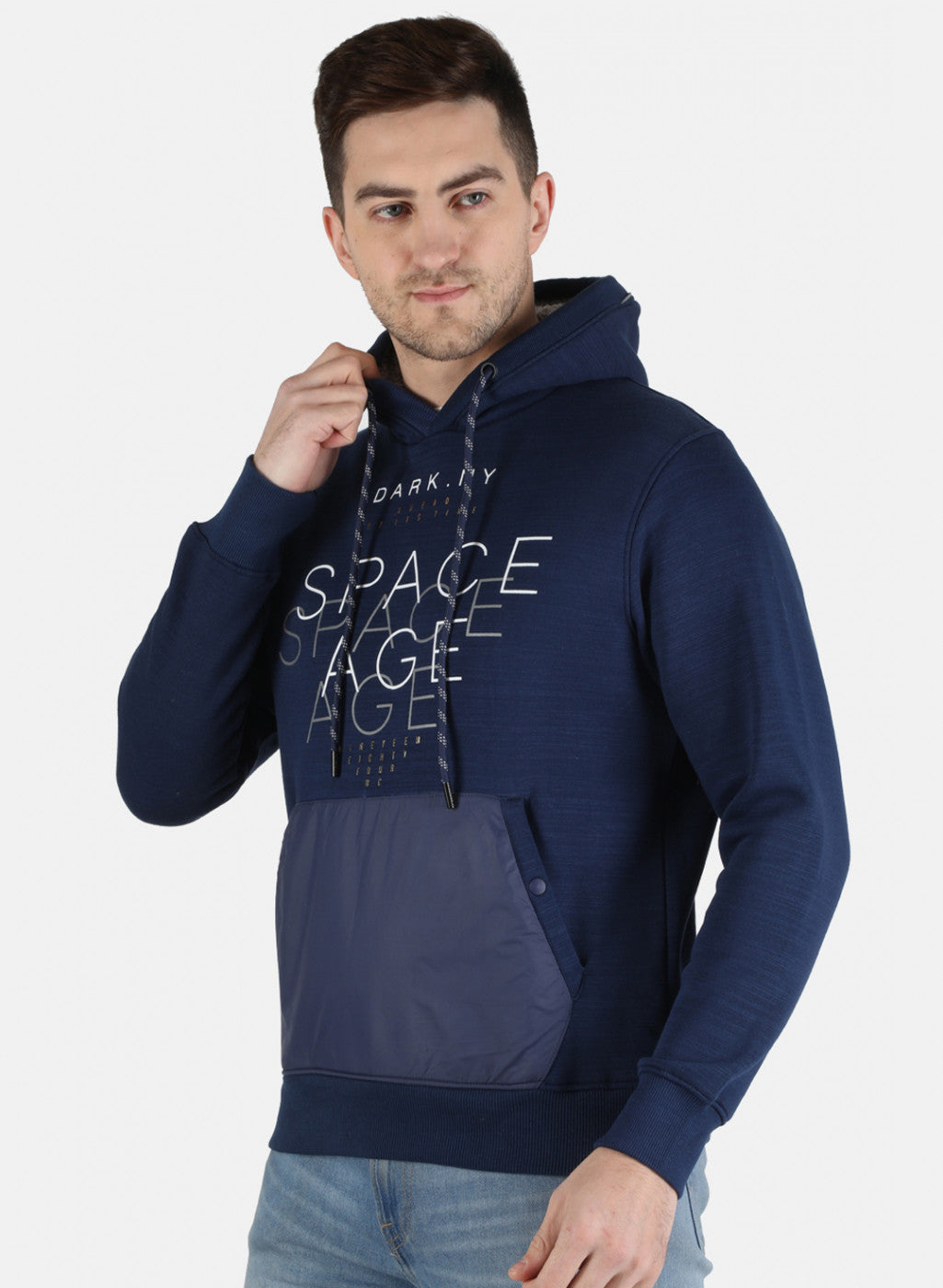 Men Blue Printed Sweatshirt