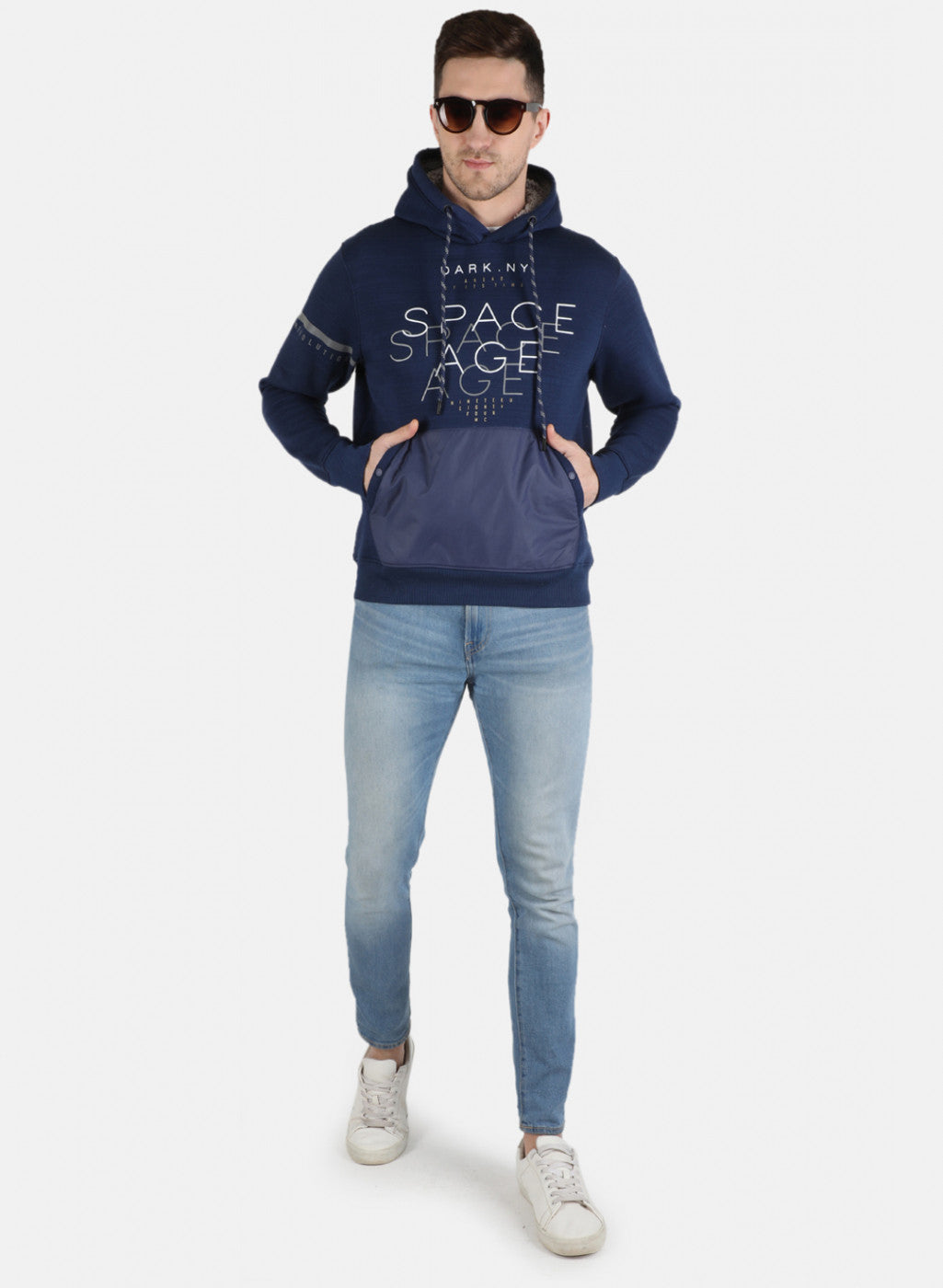 Men Blue Printed Sweatshirt