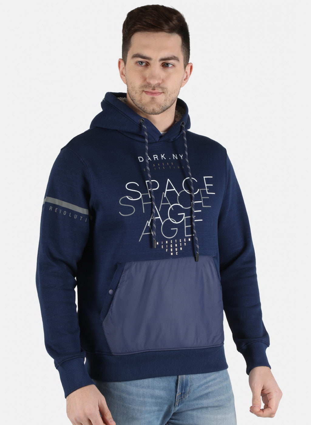 Men Blue Printed Sweatshirt