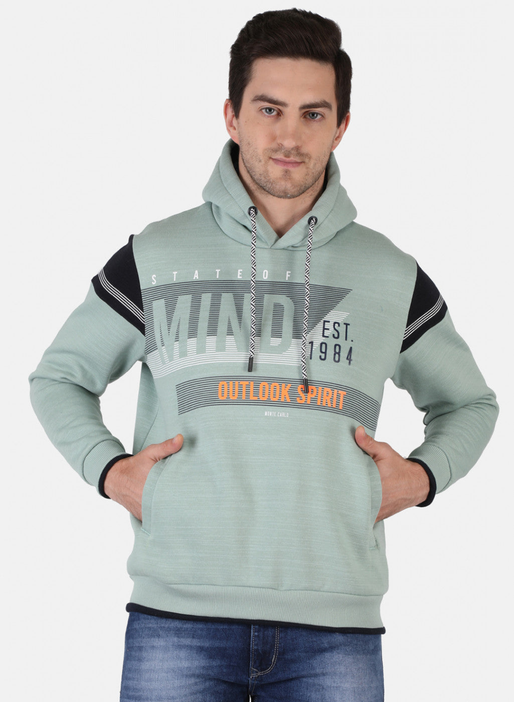 Men Green Printed Sweatshirt