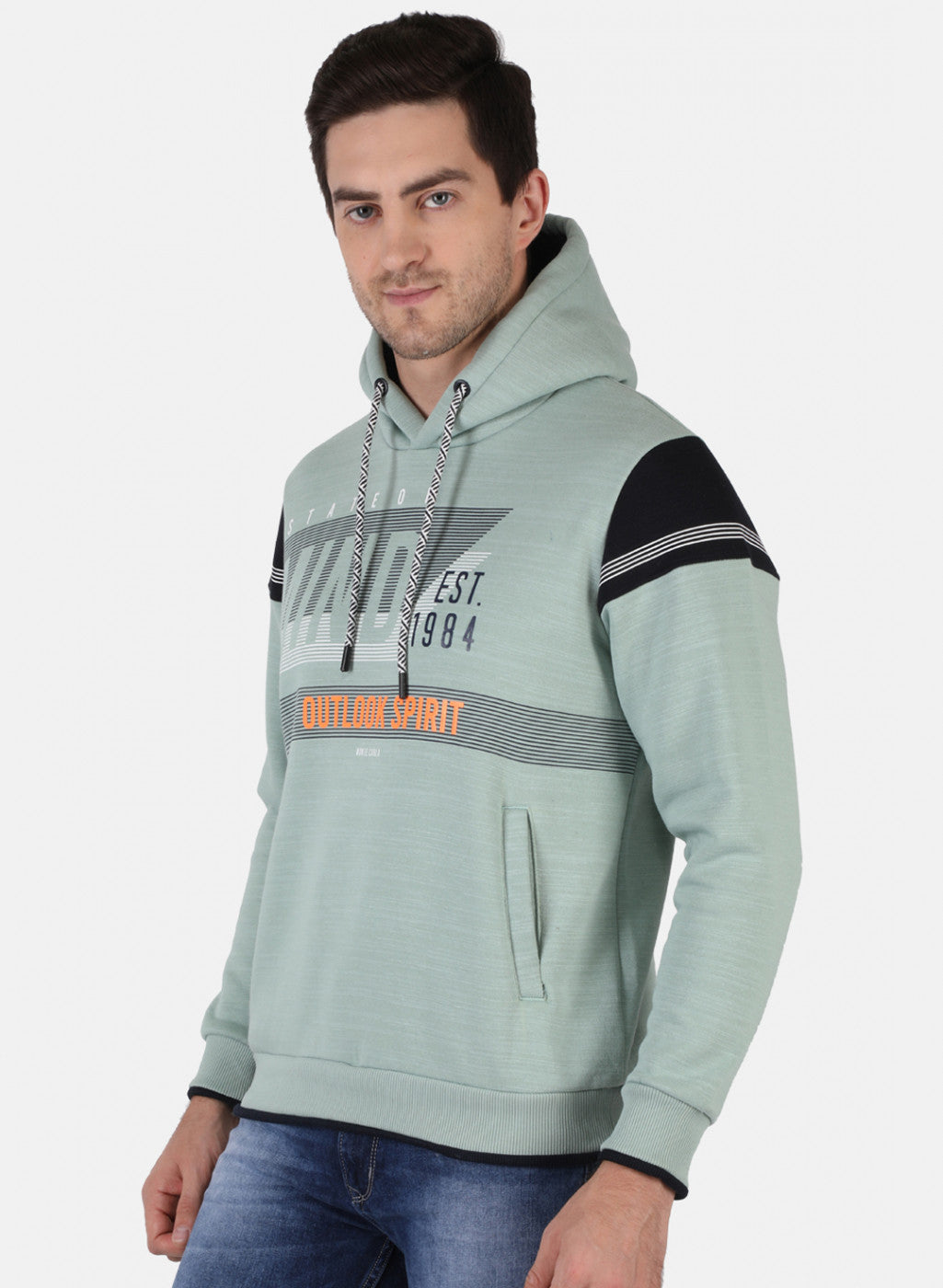 Men Green Printed Sweatshirt