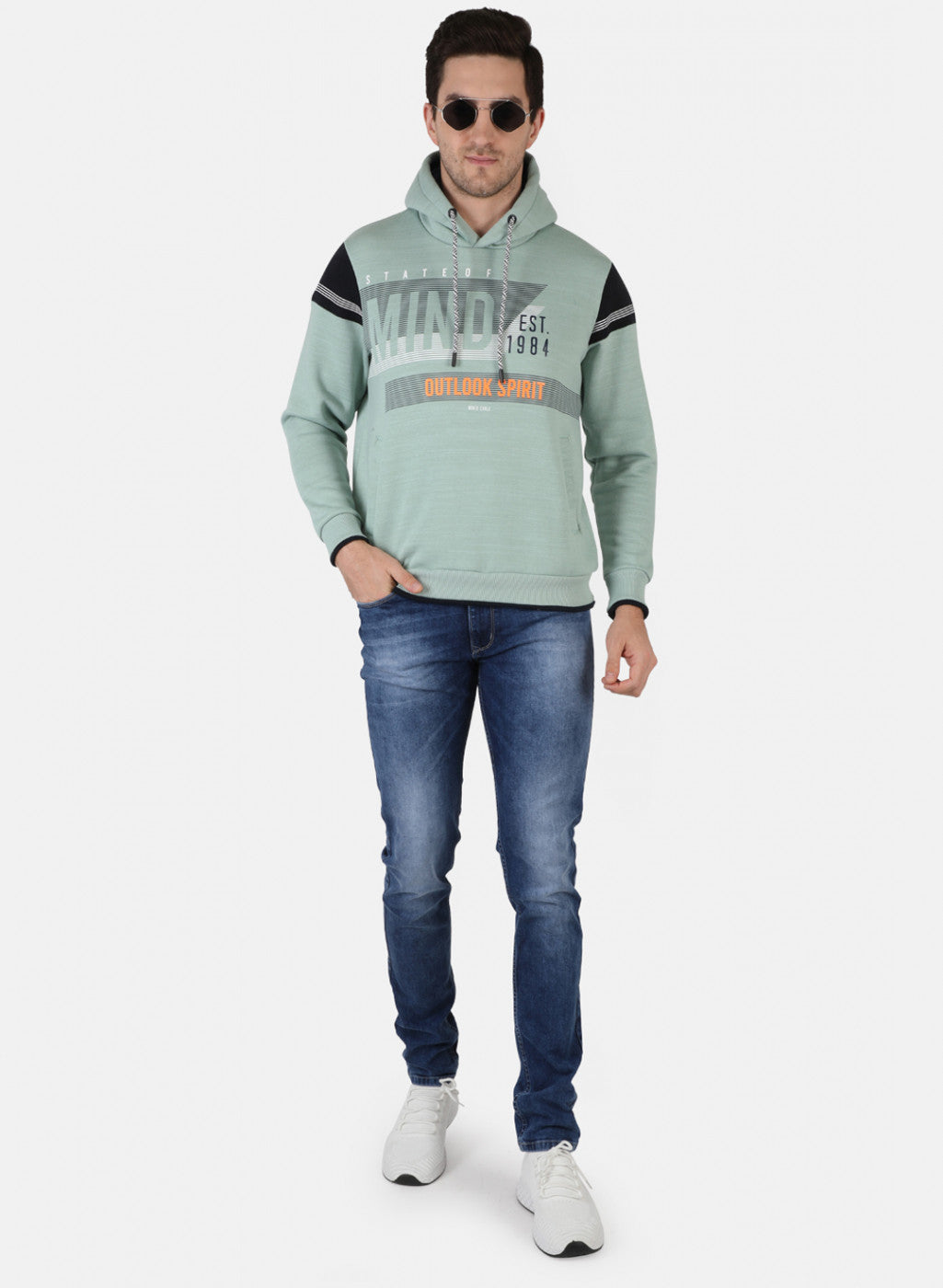 Men Green Printed Sweatshirt