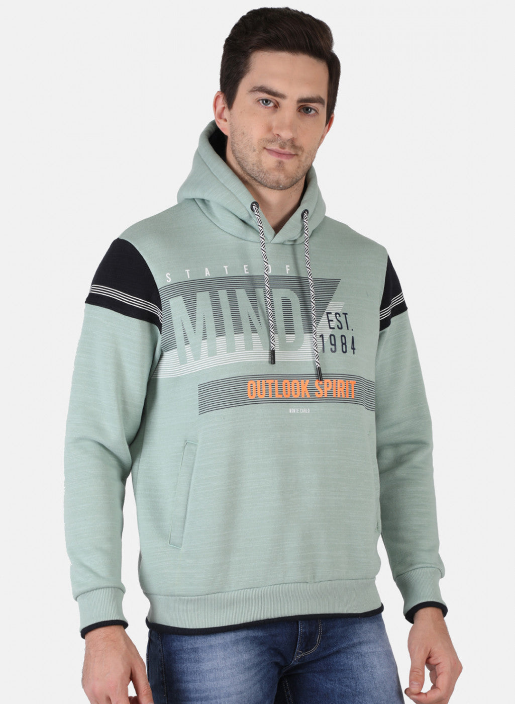 Men Green Printed Sweatshirt