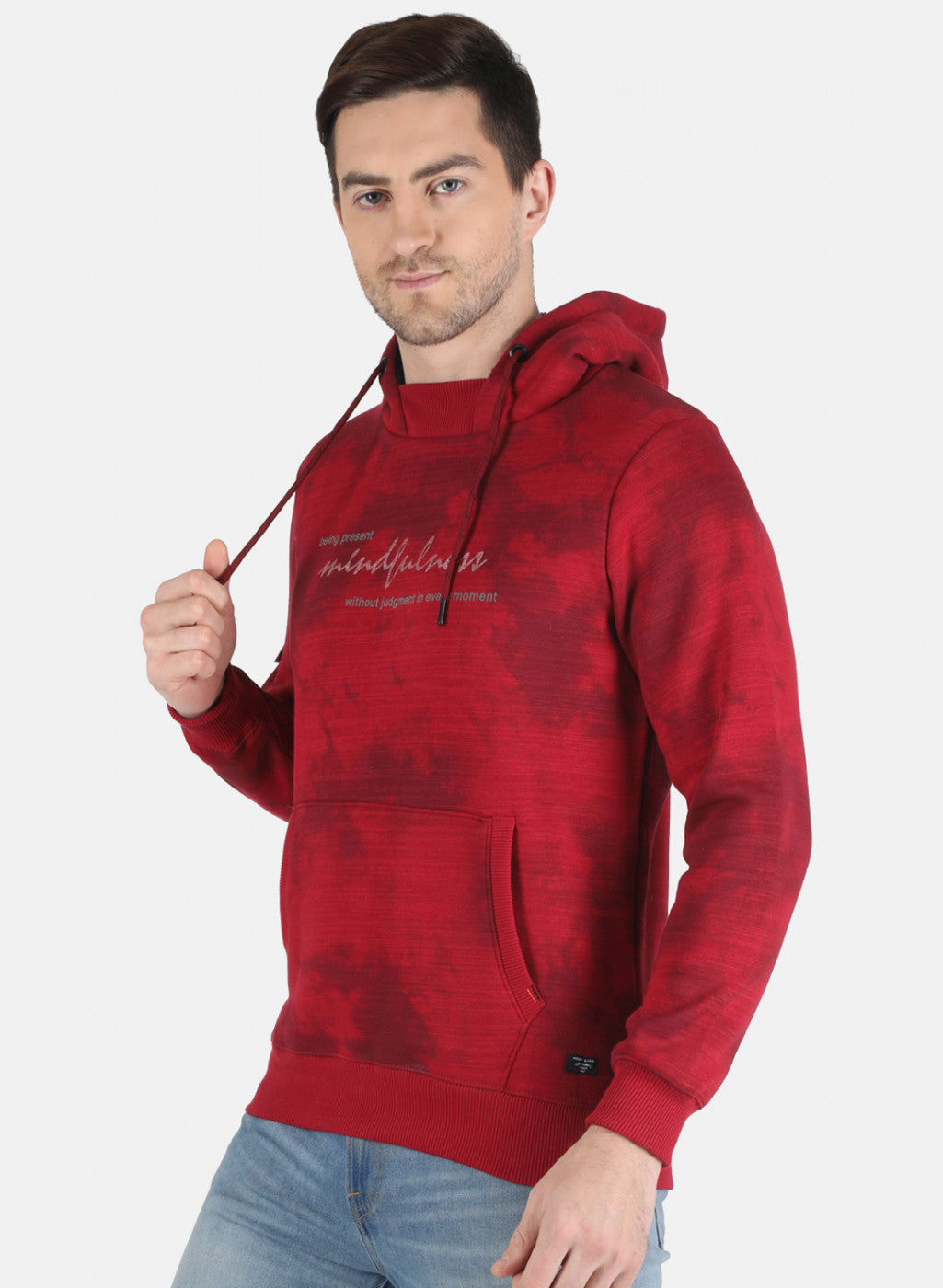 Men Maroon Printed Sweatshirt