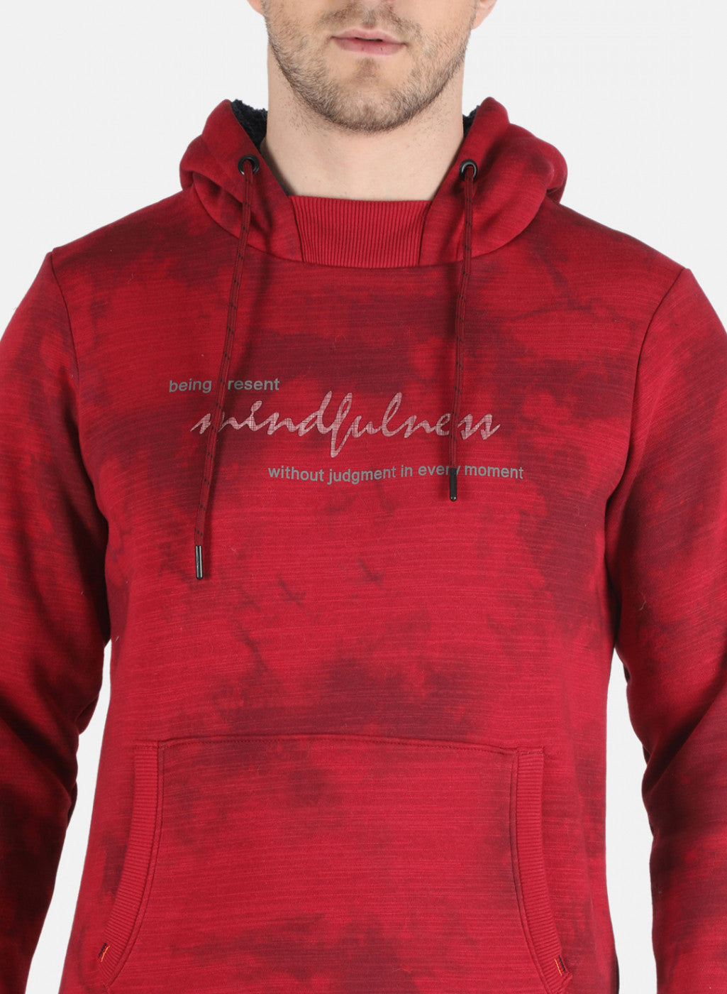 Men Maroon Printed Sweatshirt