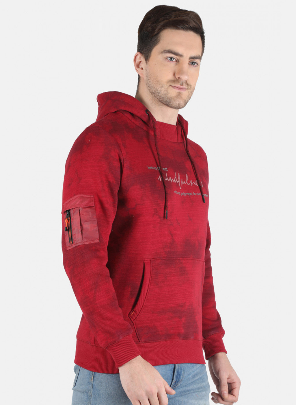 Men Maroon Printed Sweatshirt