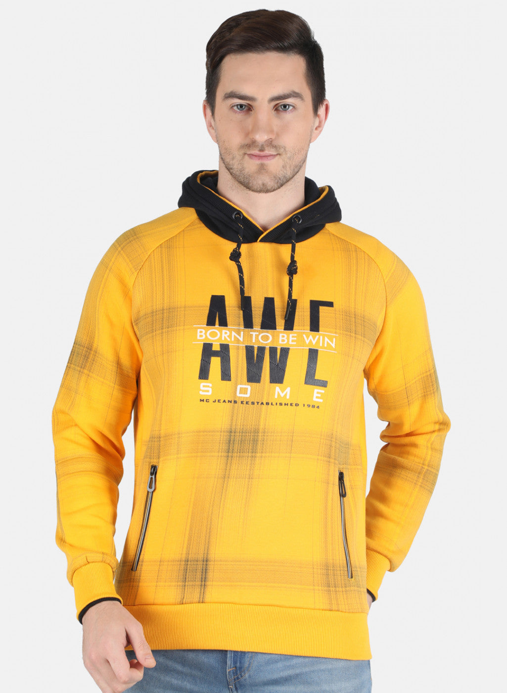 Men Yellow Printed Sweatshirt